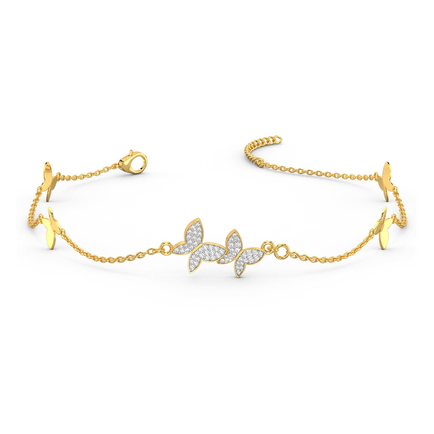 Graceful Flutter Diamond Bracelet-Yellow Gold