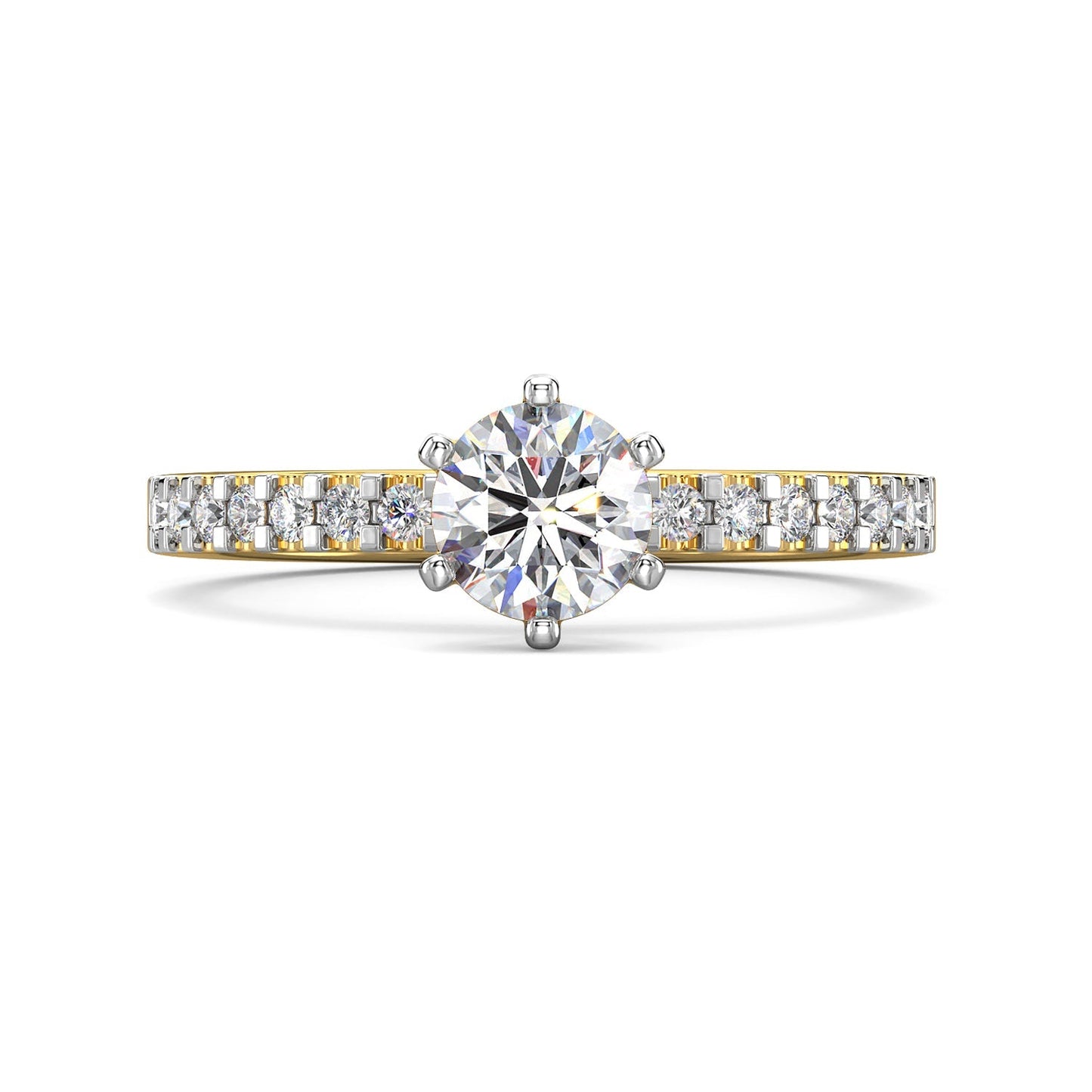 Shimmering Solitaire Diamond Ring-Yellow Gold