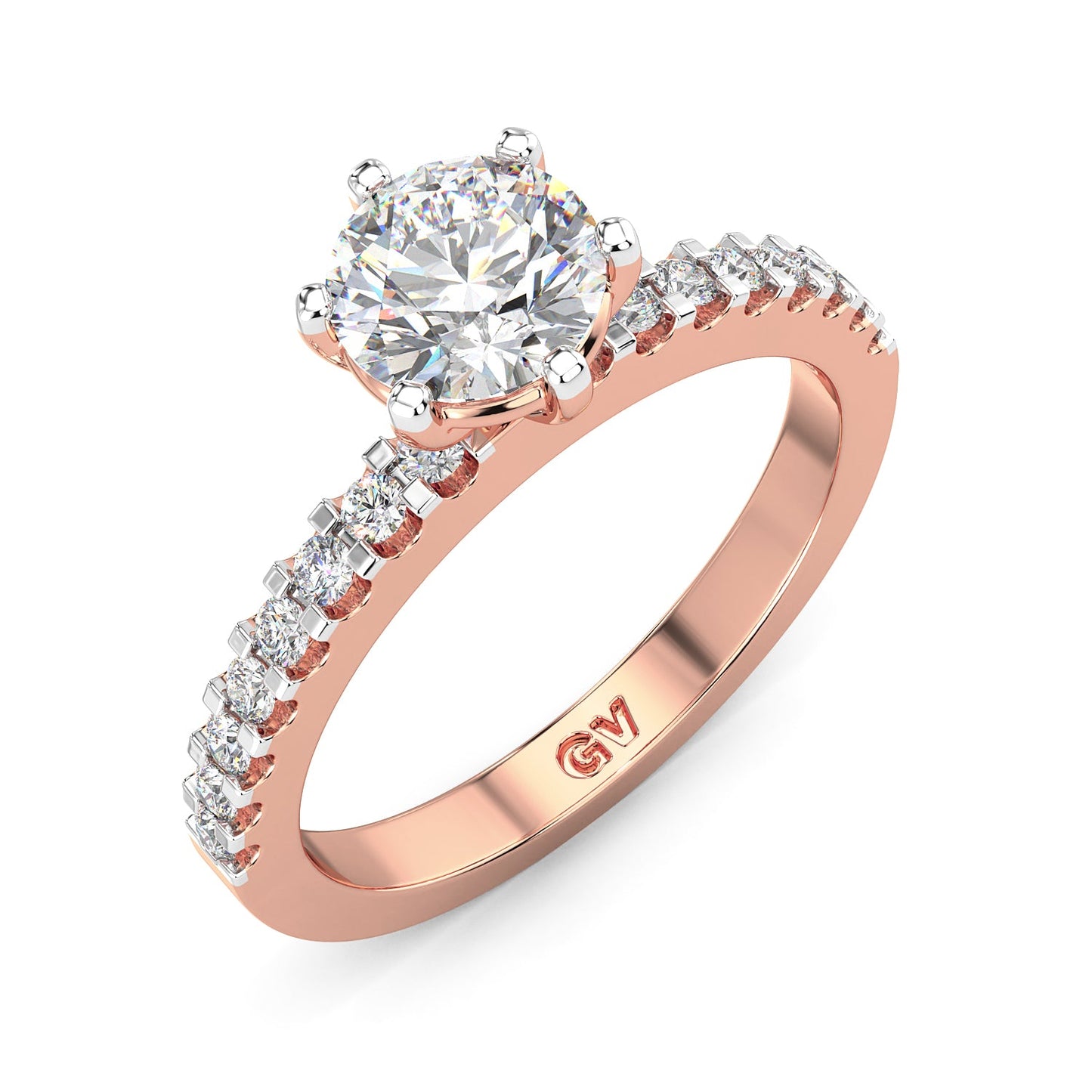 Shimmering Solitaire Diamond Ring-Rose Gold