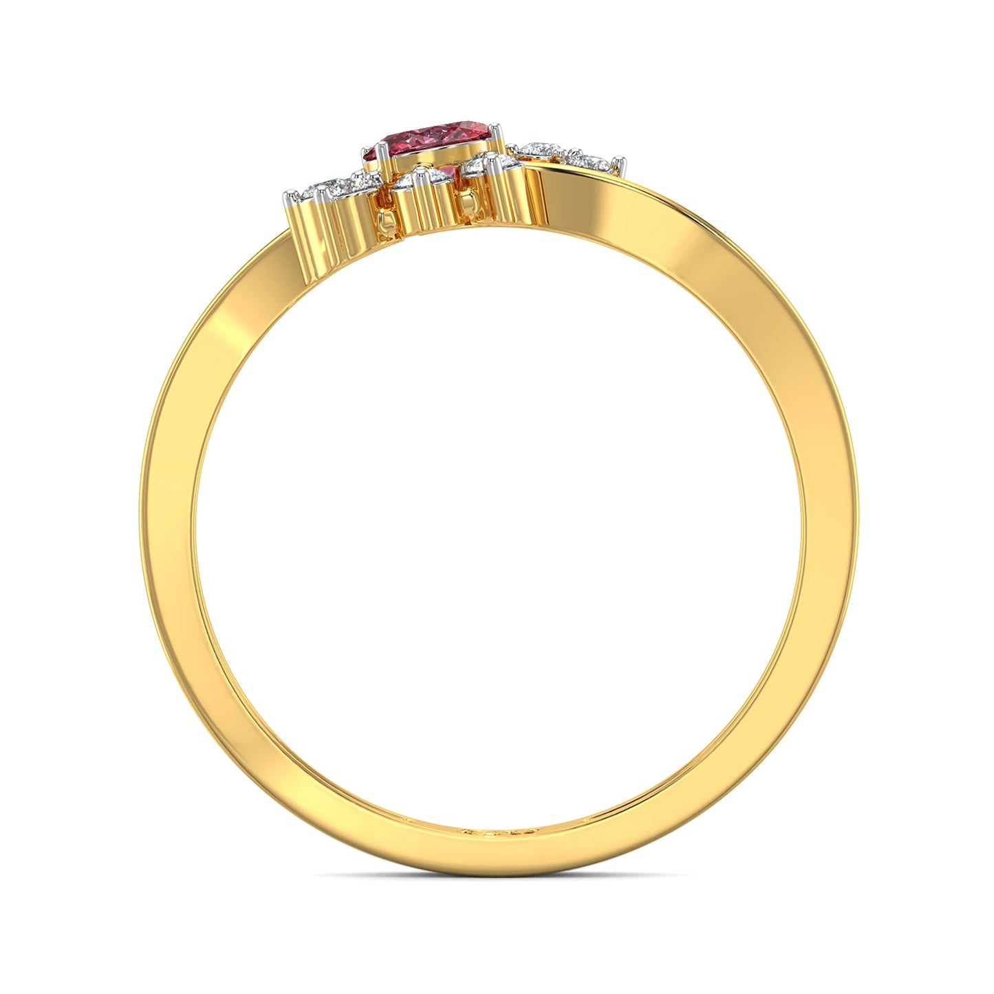 Crimson Petal Gemstone Ring