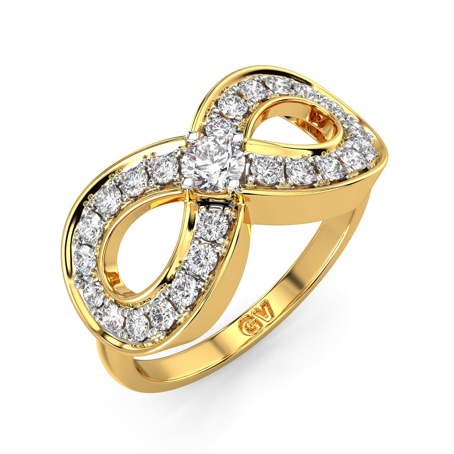 Illuminated Infinity Ring-Yellow Gold