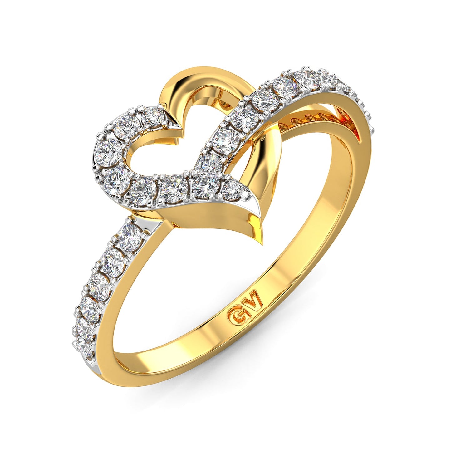Heart's Symphony Ring-Yellow Gold