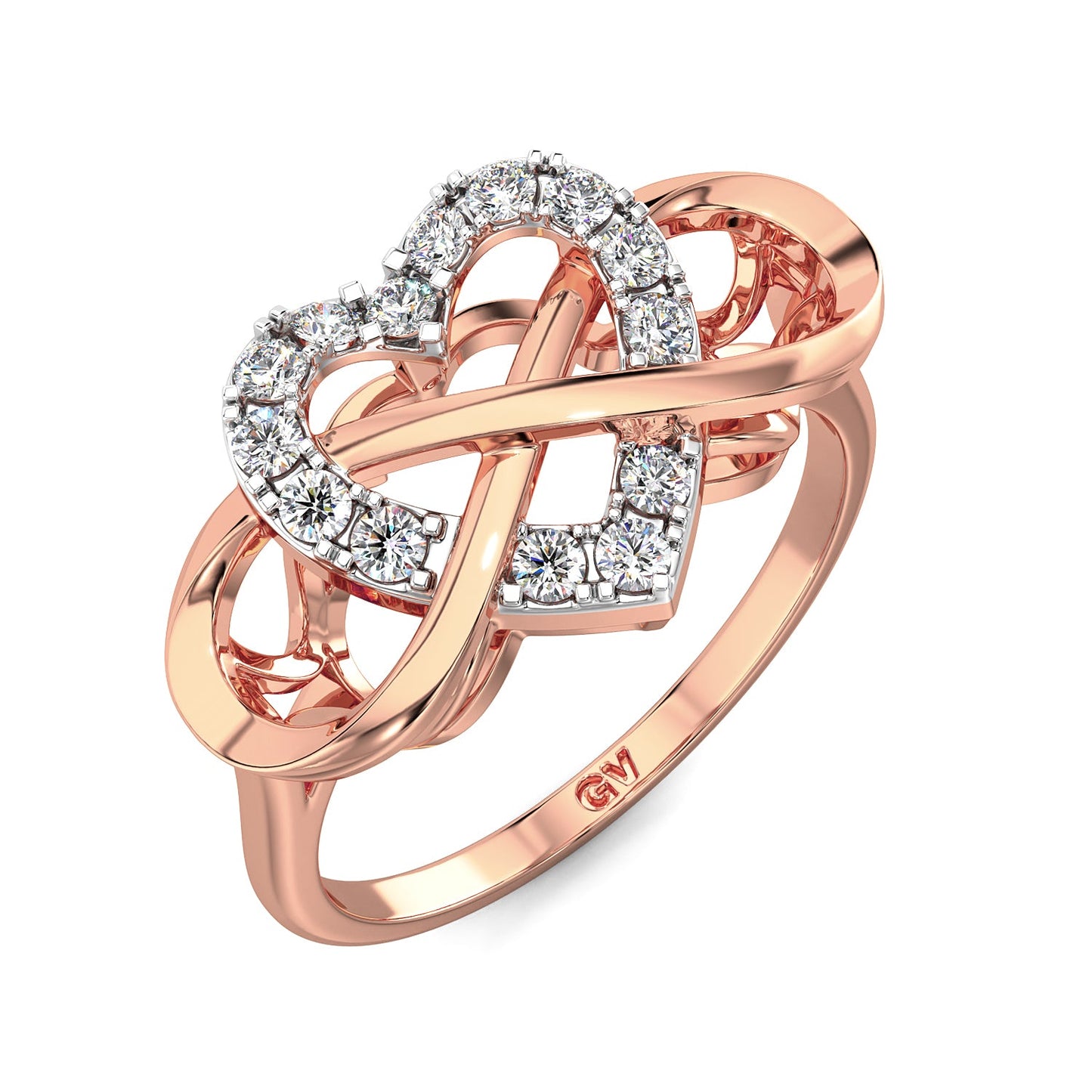 Love Knot Diamond Ring-Rose Gold