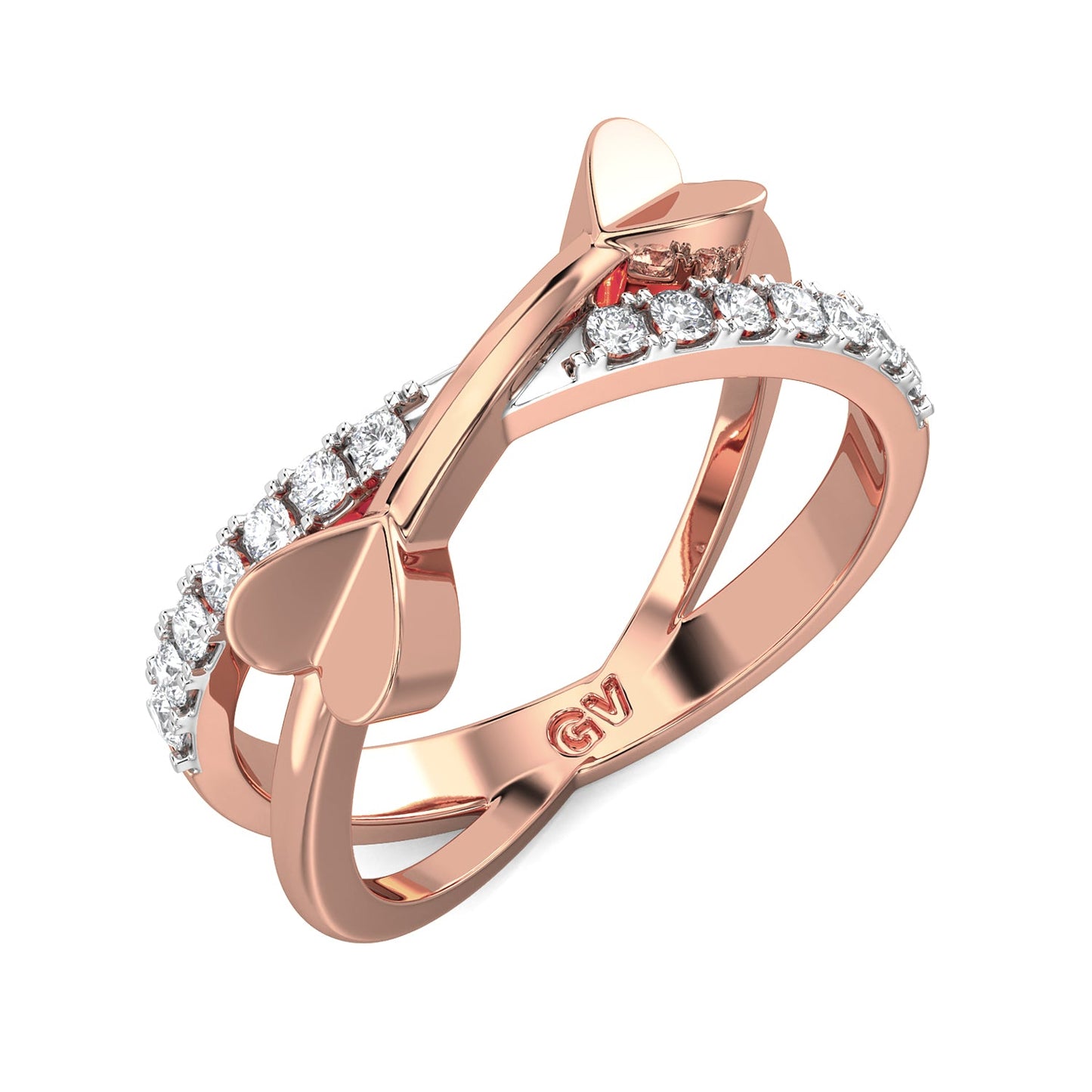 Heartbeat Diamond Ring-Rose Gold