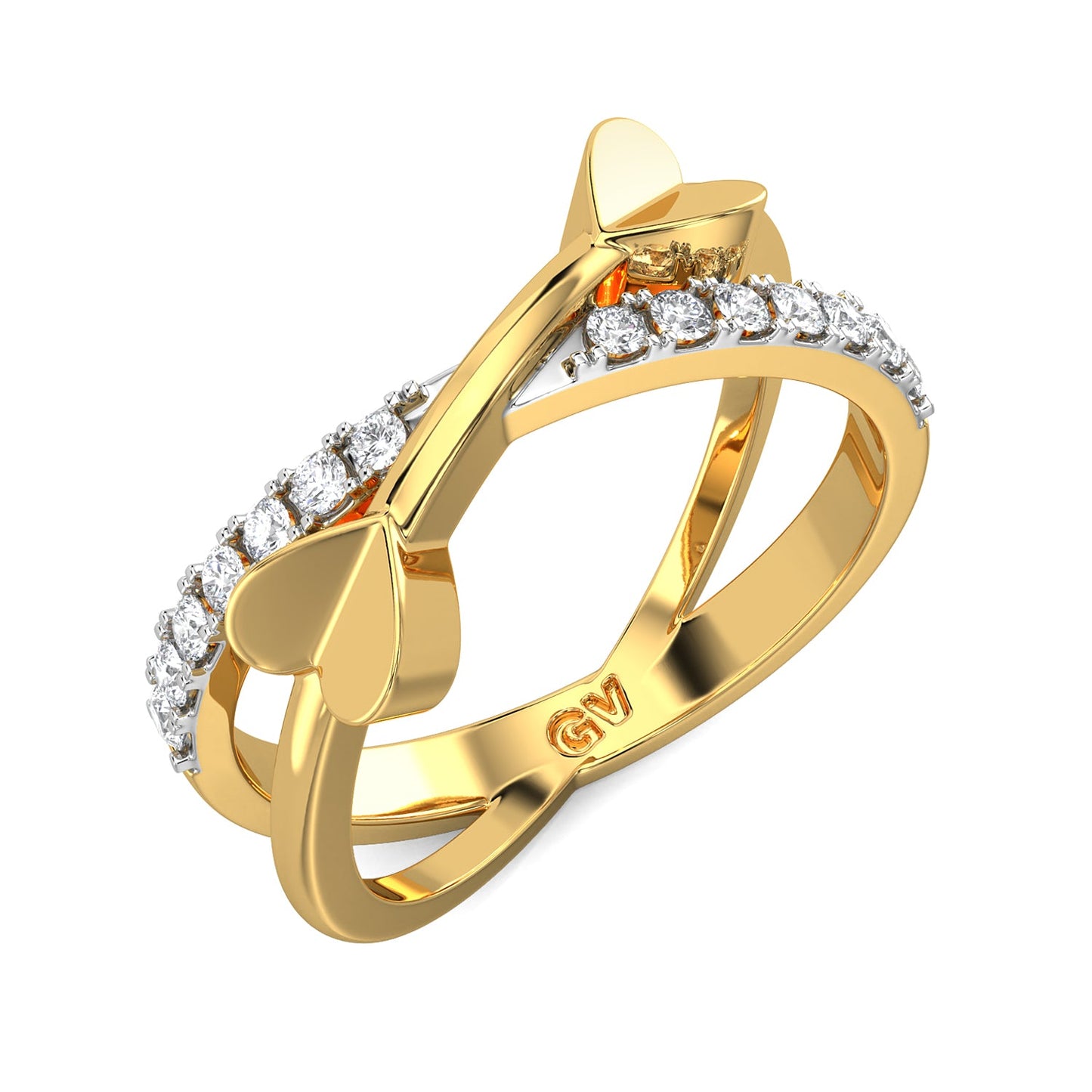 Heartbeat Diamond Ring-Yellow Gold
