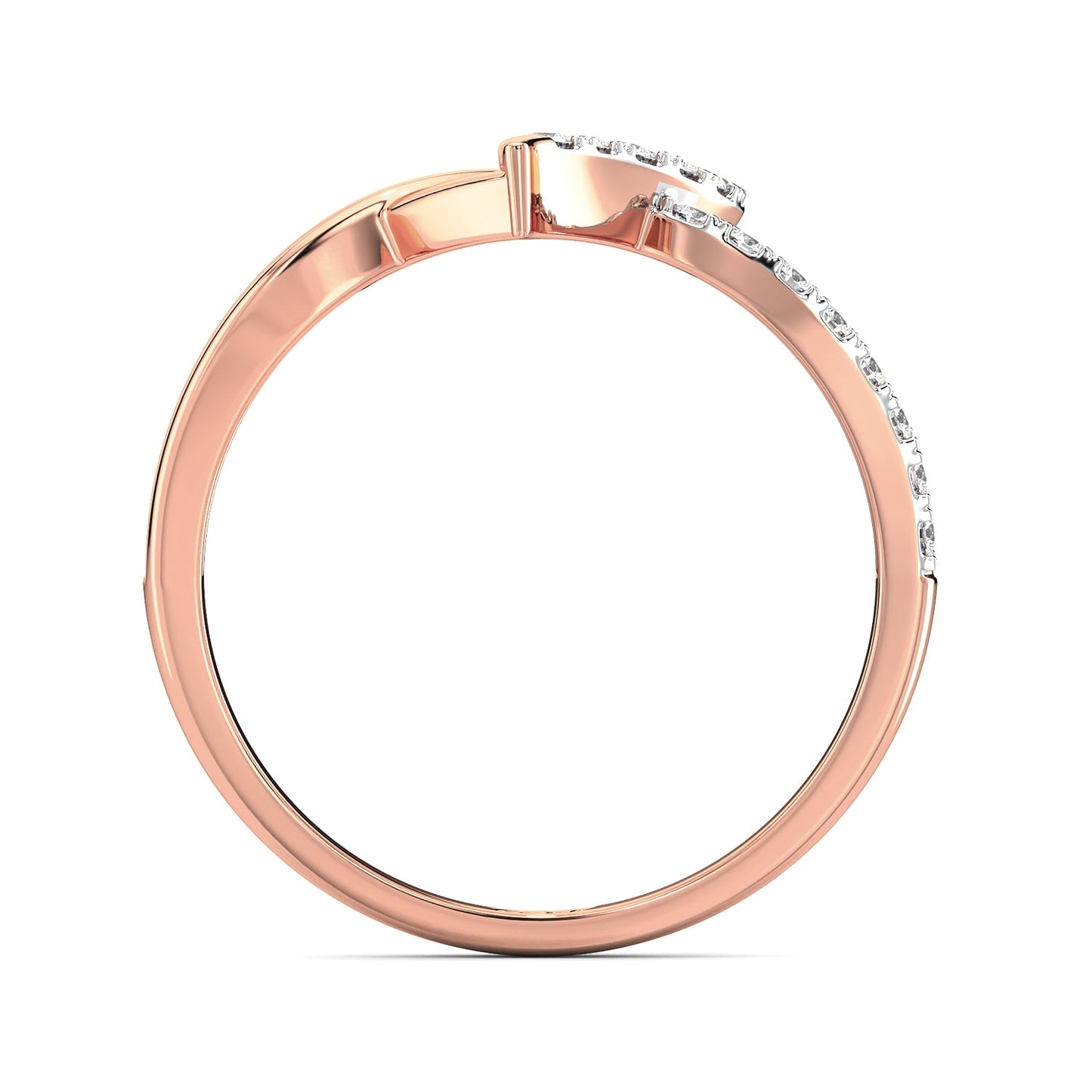 Heart's Whisper Diamond Ring-Rose Gold