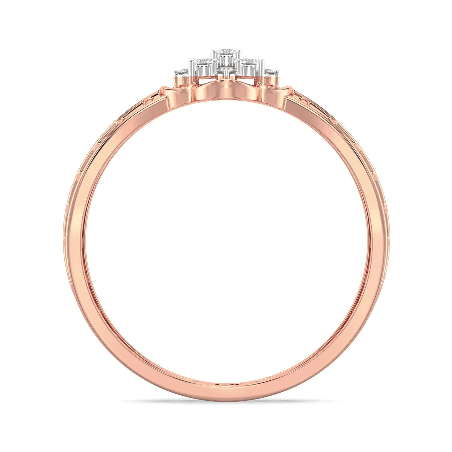 Elegant Gleam Mesh Diamond Ring-Rose Gold