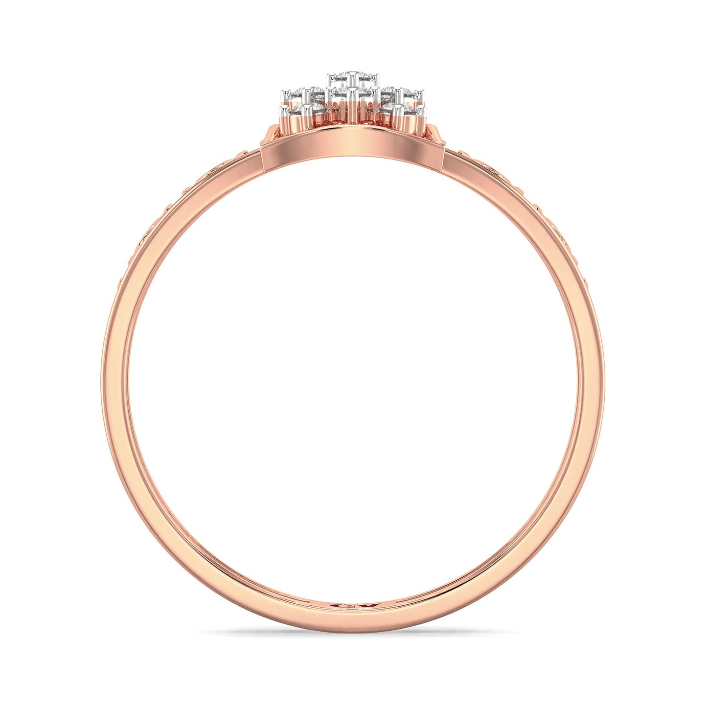 Stellar Net Mesh Diamond Ring-Rose Gold