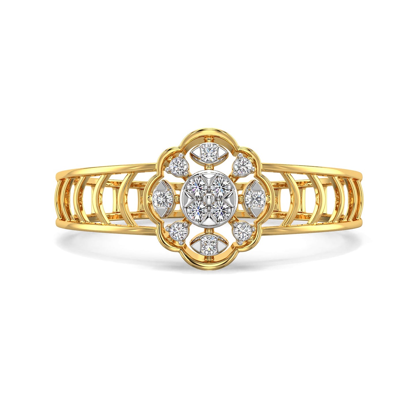 Subtle Spark Mesh Diamond Ring-Yellow Gold