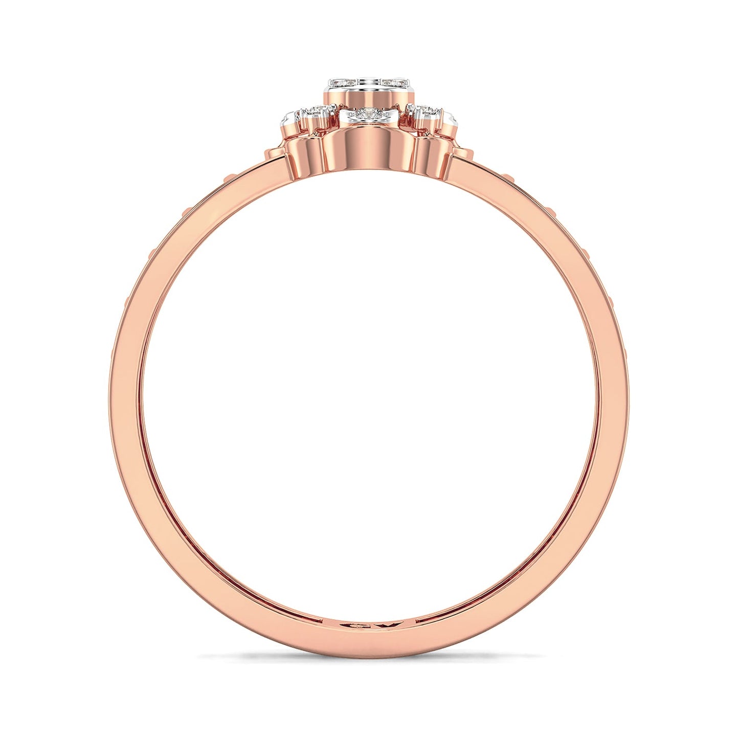 Subtle Spark Mesh Diamond Ring-Rose Gold
