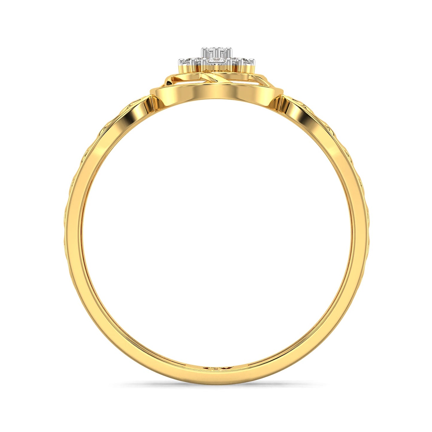 Aurora Halo Mesh Diamond Ring-Yellow Gold