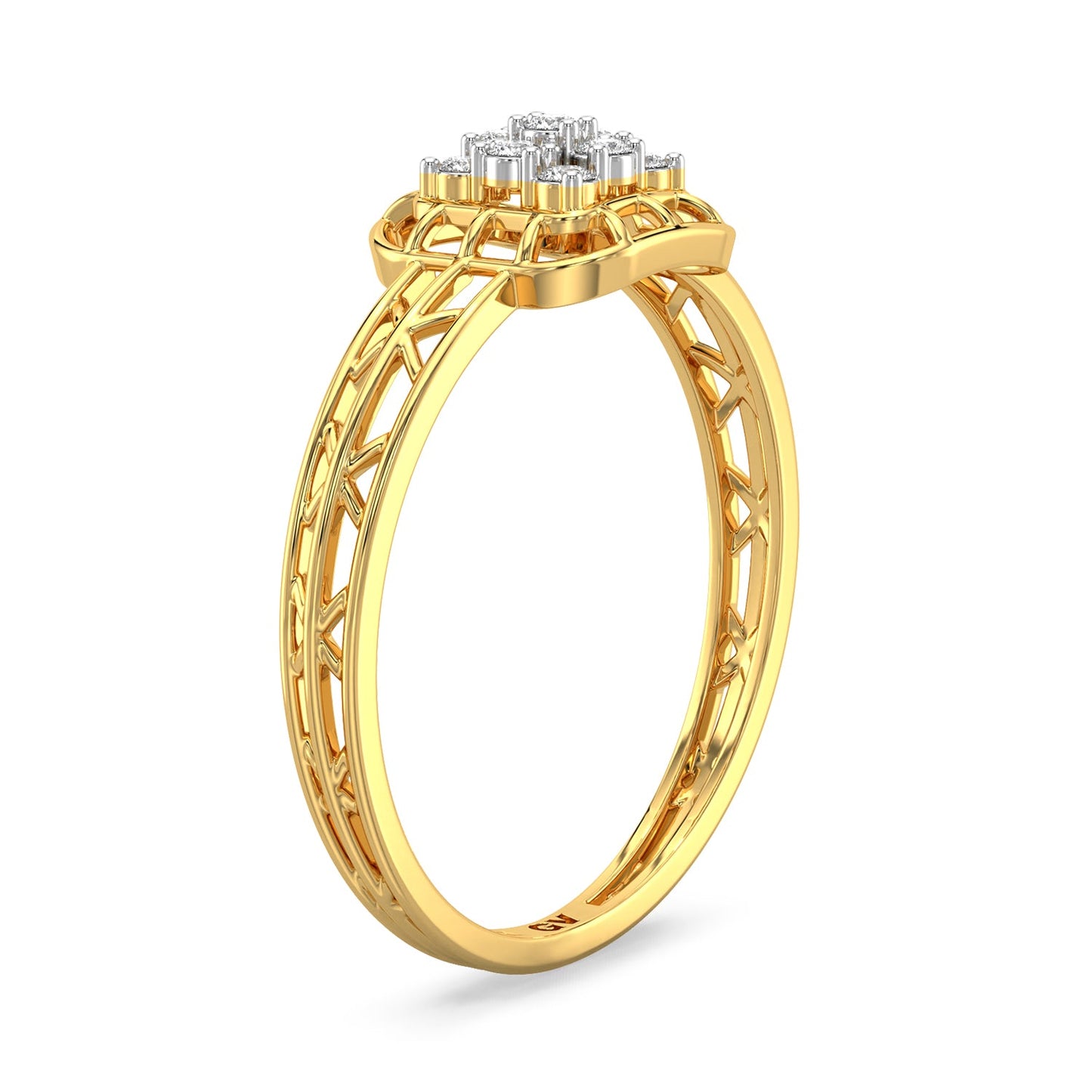Serenity Mesh Diamond Ring-Yellow Gold