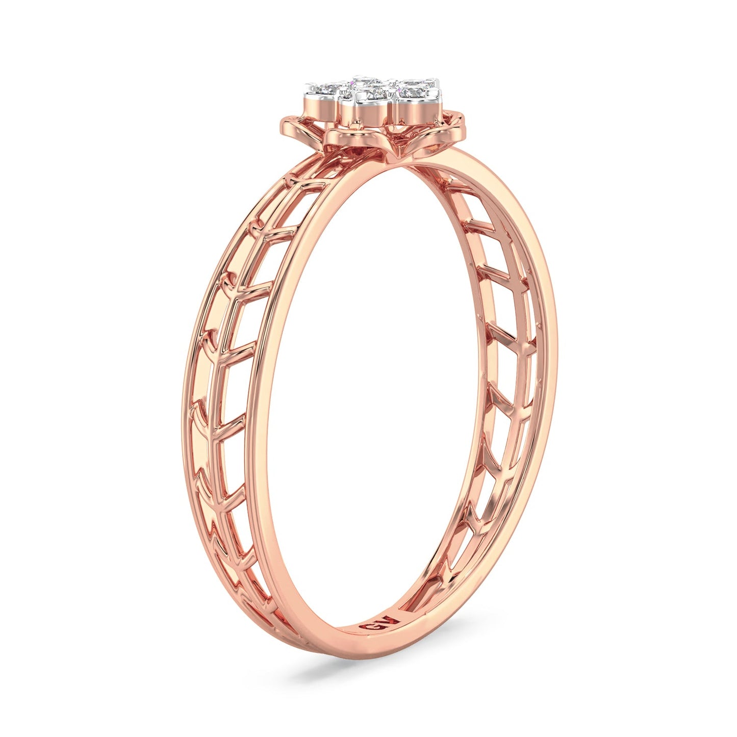 Star Mesh Diamond Ring-Rose Gold