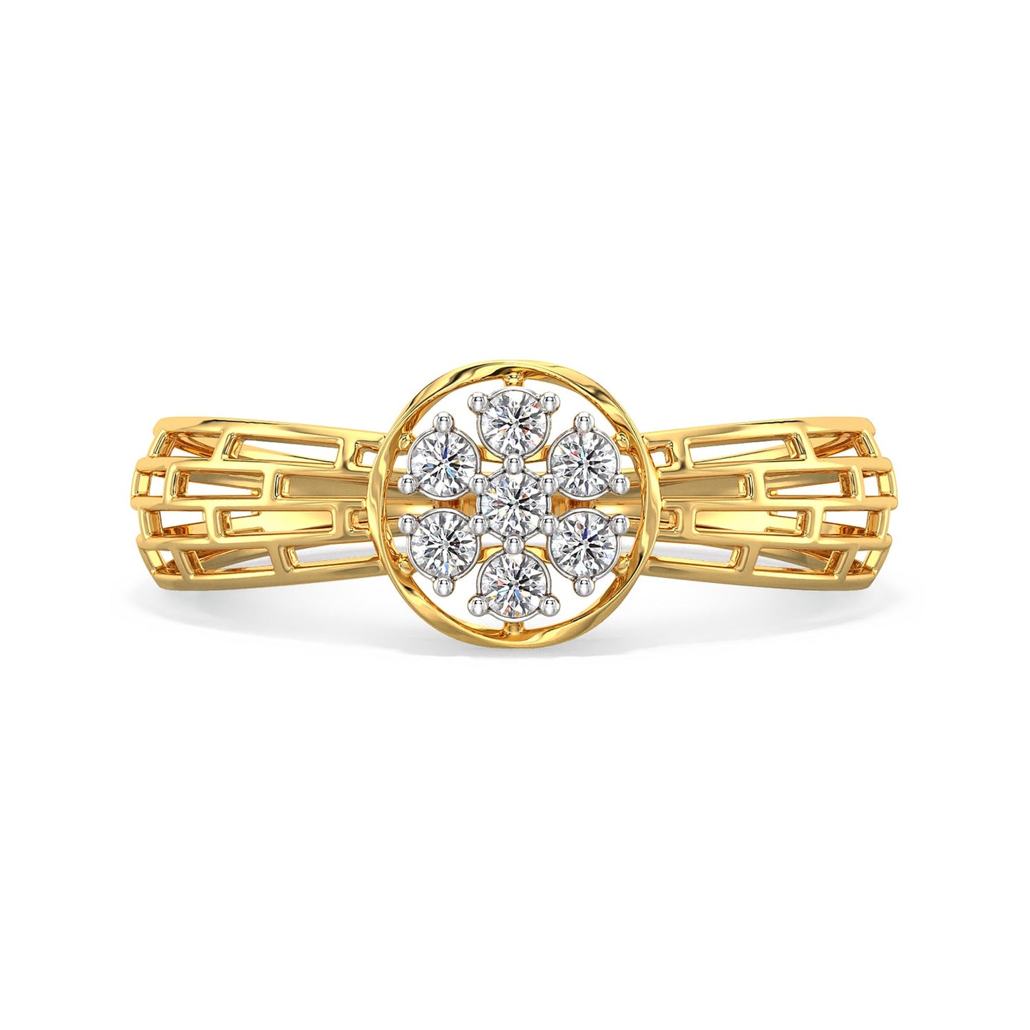 Tiny Brilliance Mesh Diamond Ring-Rose Gold