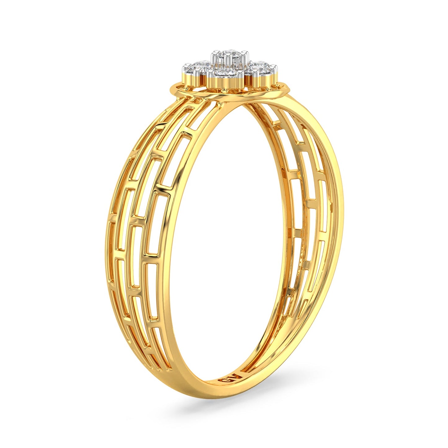 Tiny Brilliance Mesh Diamond Ring-Yellow Gold