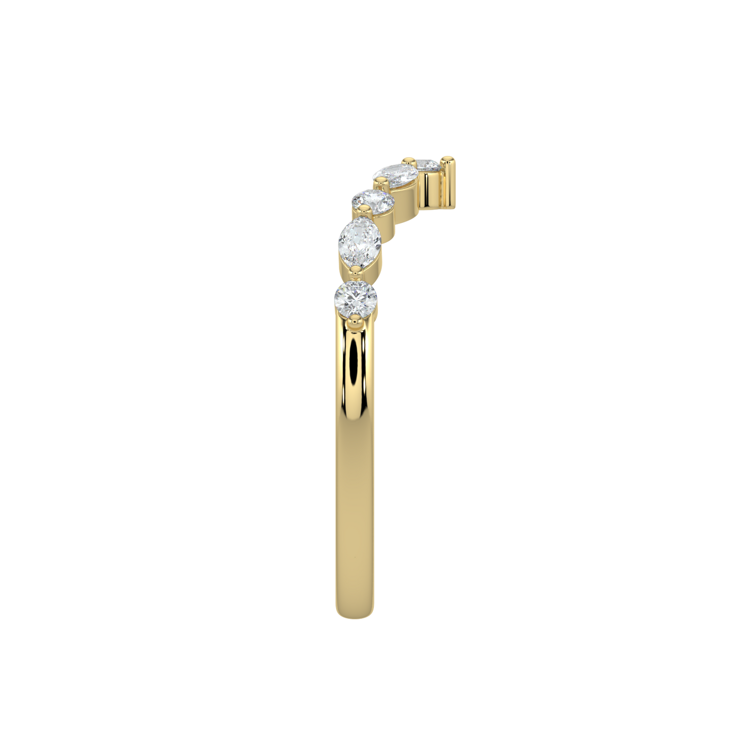 Crown Diamond Band-Yellow Gold
