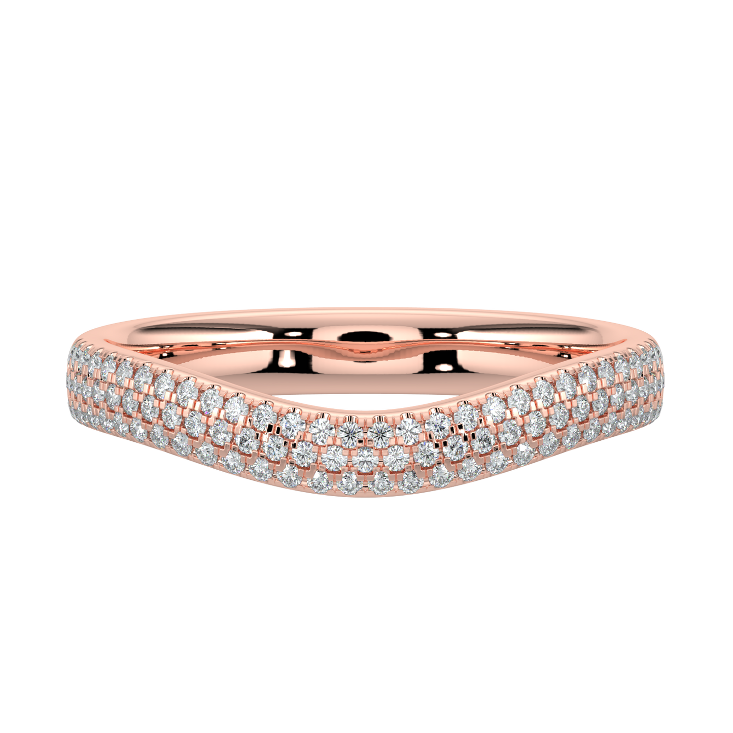 Contour Diamond Band-Rose Gold