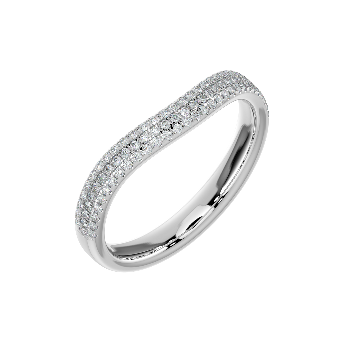 Contour Diamond Band-White Gold