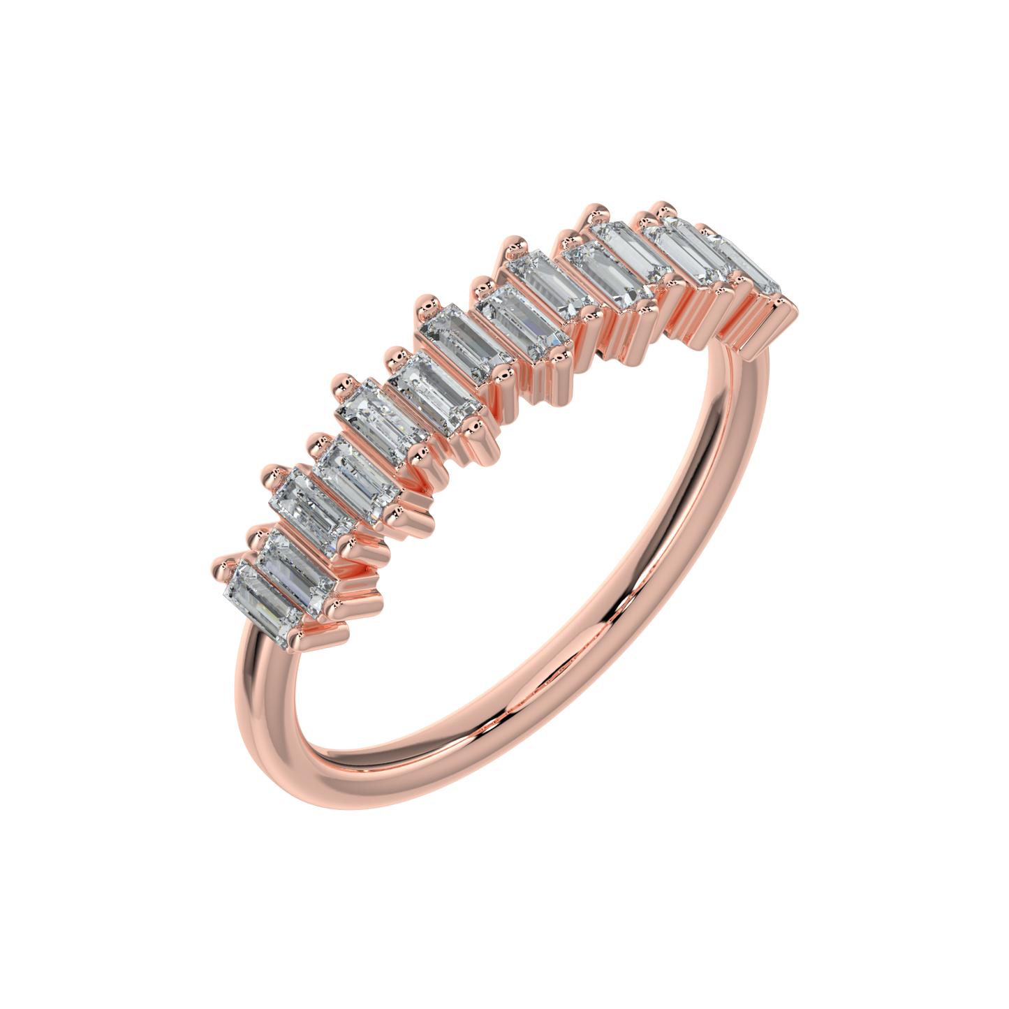 Baguette Diamond Band-Rose Gold