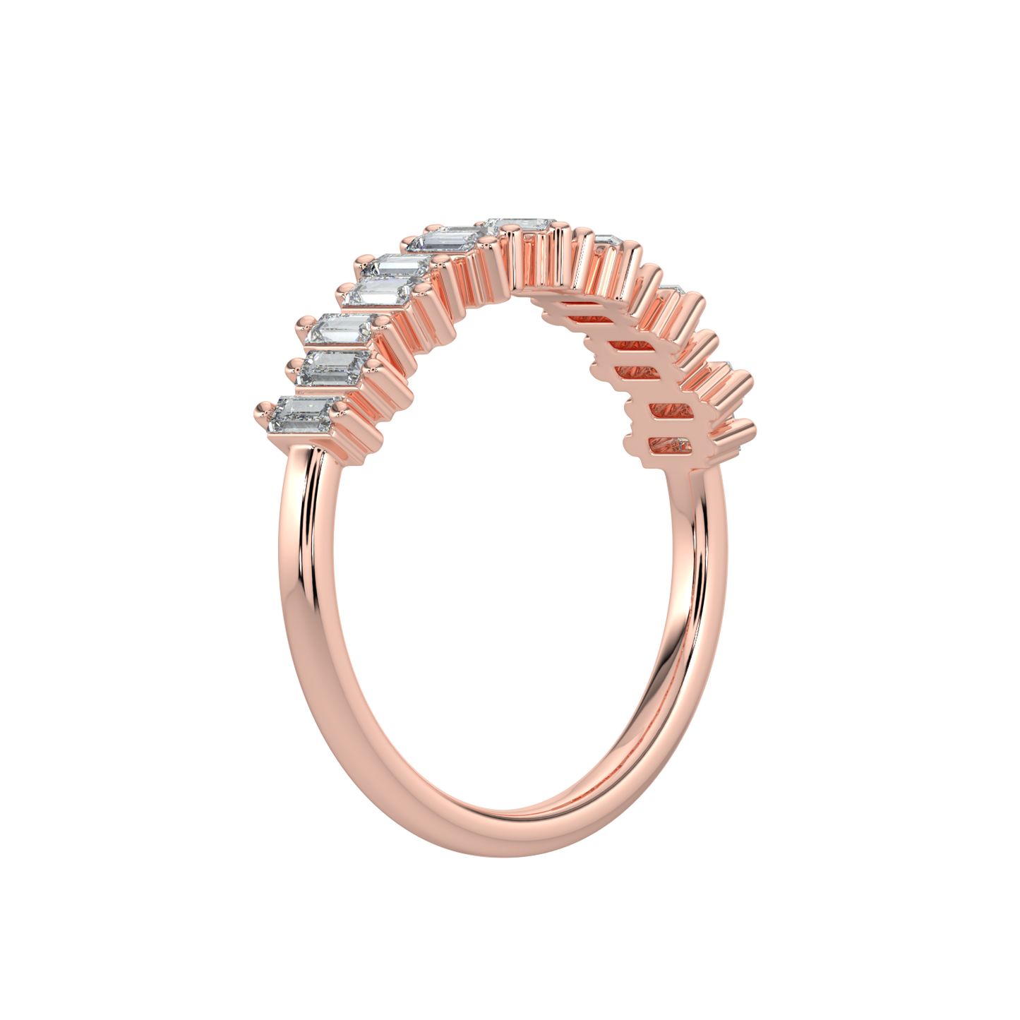 Baguette Diamond Band-Rose Gold