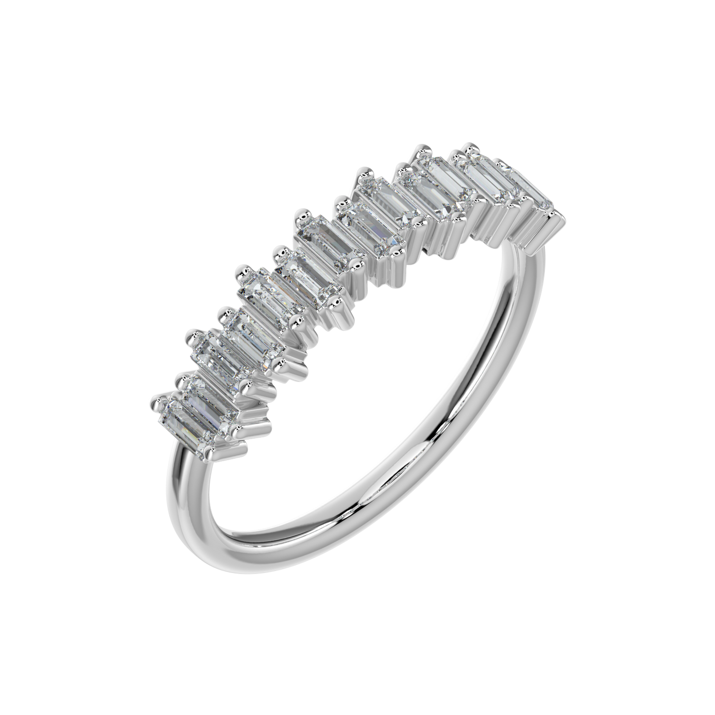 Baguette Diamond Band-White Gold