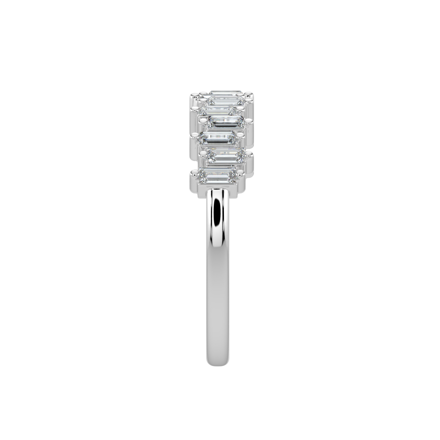 Baguette Diamond Band-White Gold