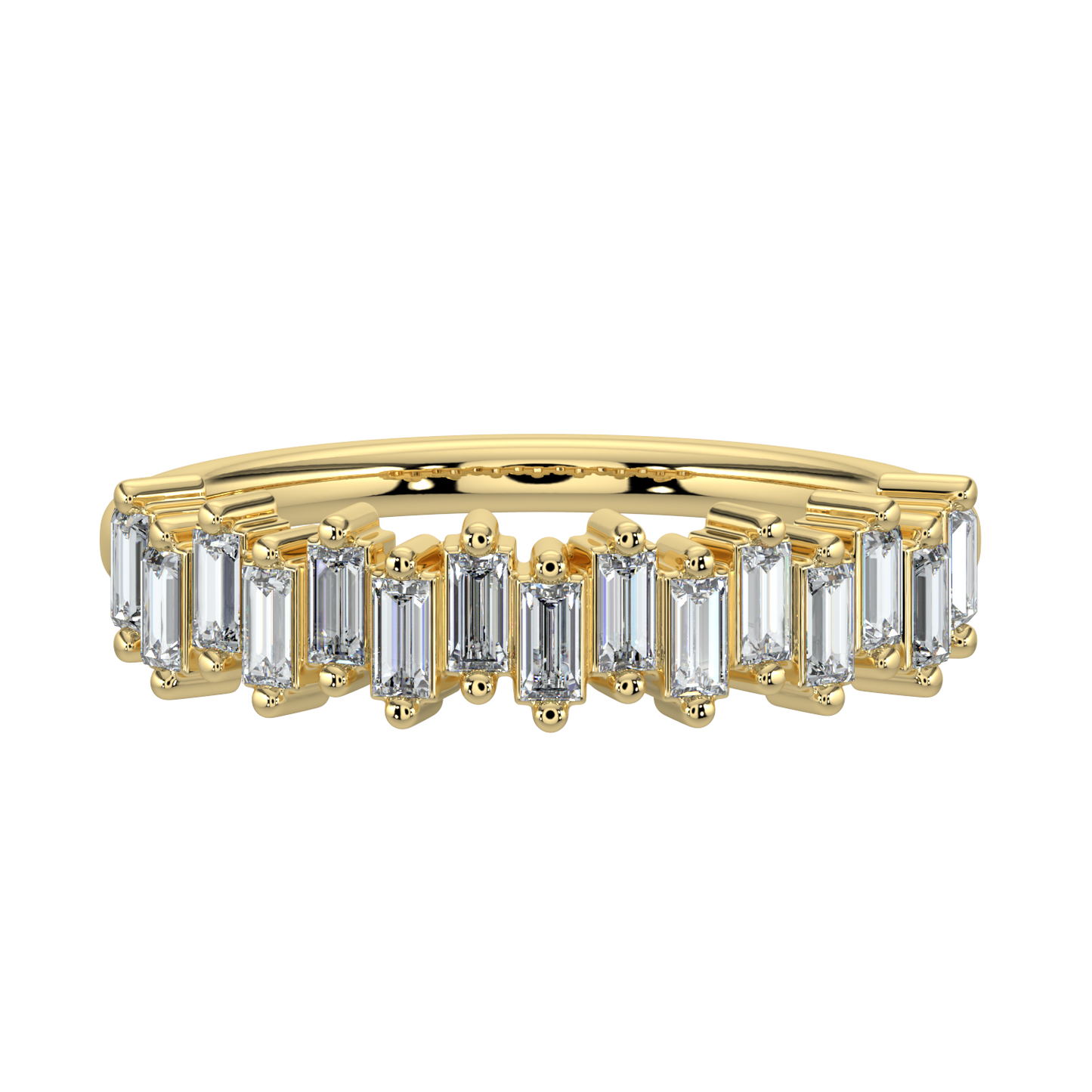 Baguette Diamond Band-Yellow Gold