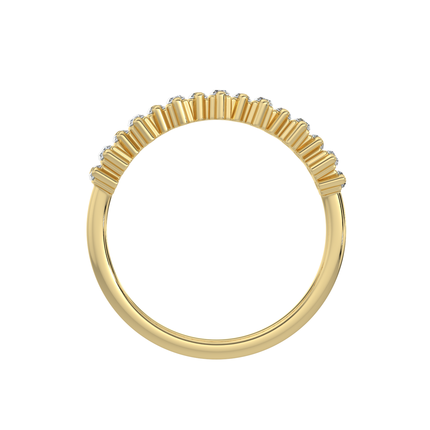 Baguette Diamond Band-Yellow Gold