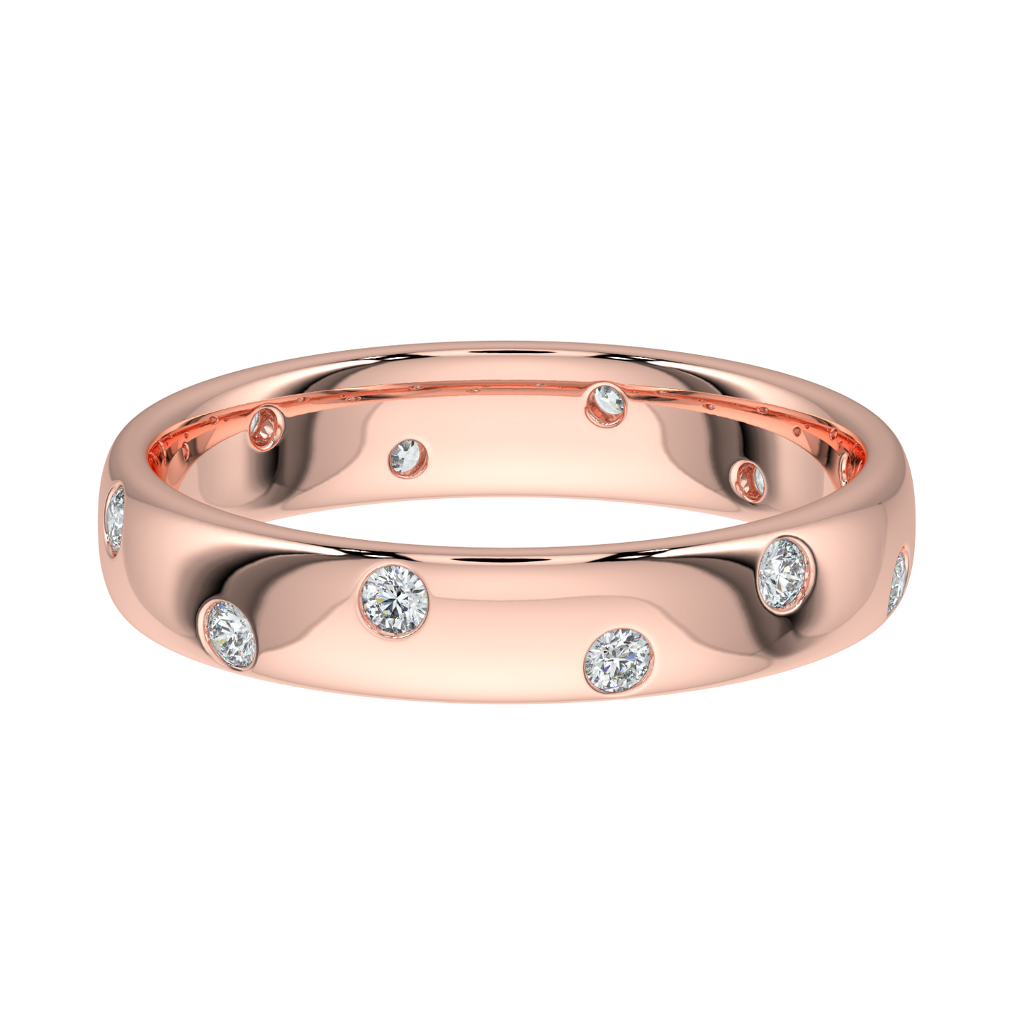 Bezel Set Diamond Band-Rose Gold