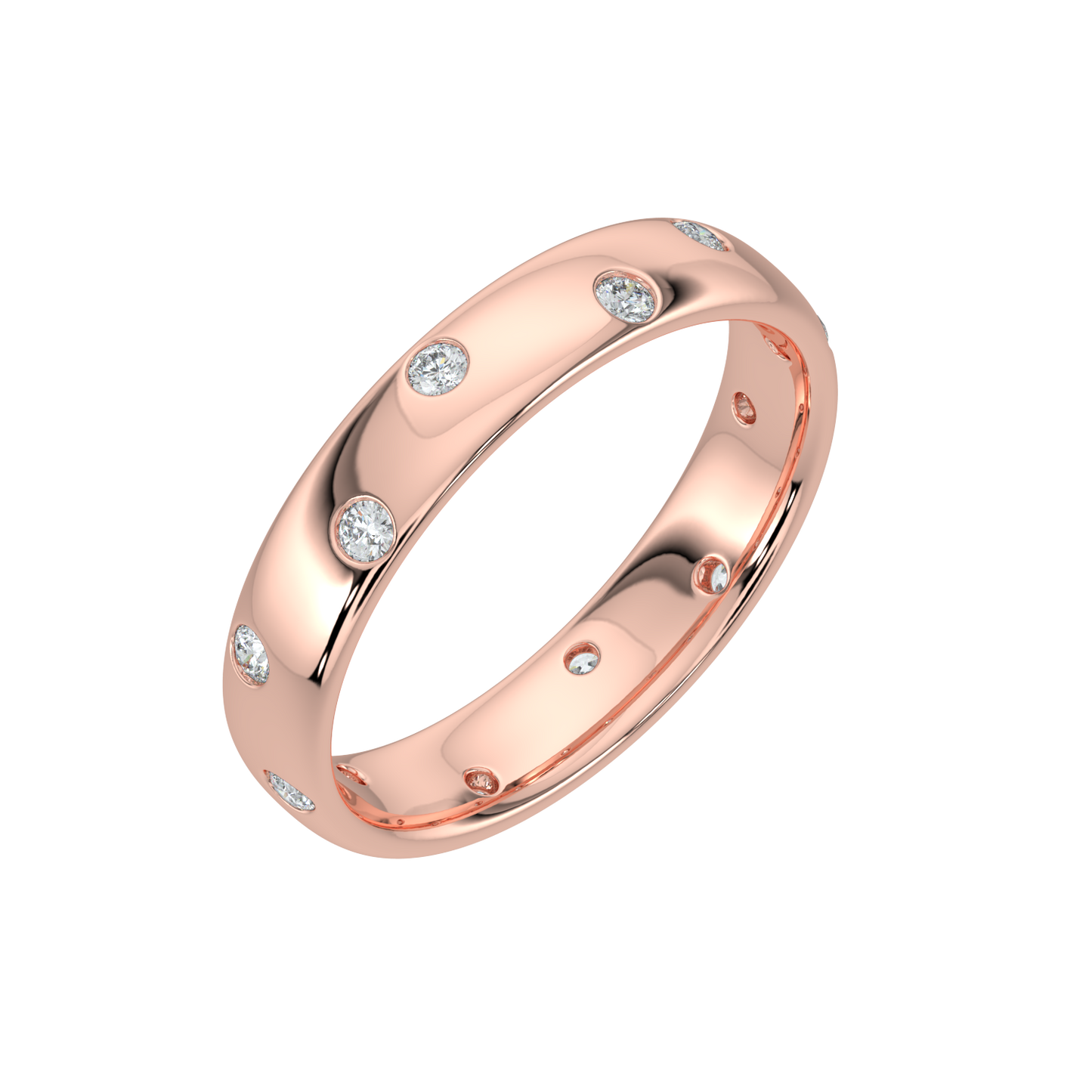 Bezel Set Diamond Band-Rose Gold