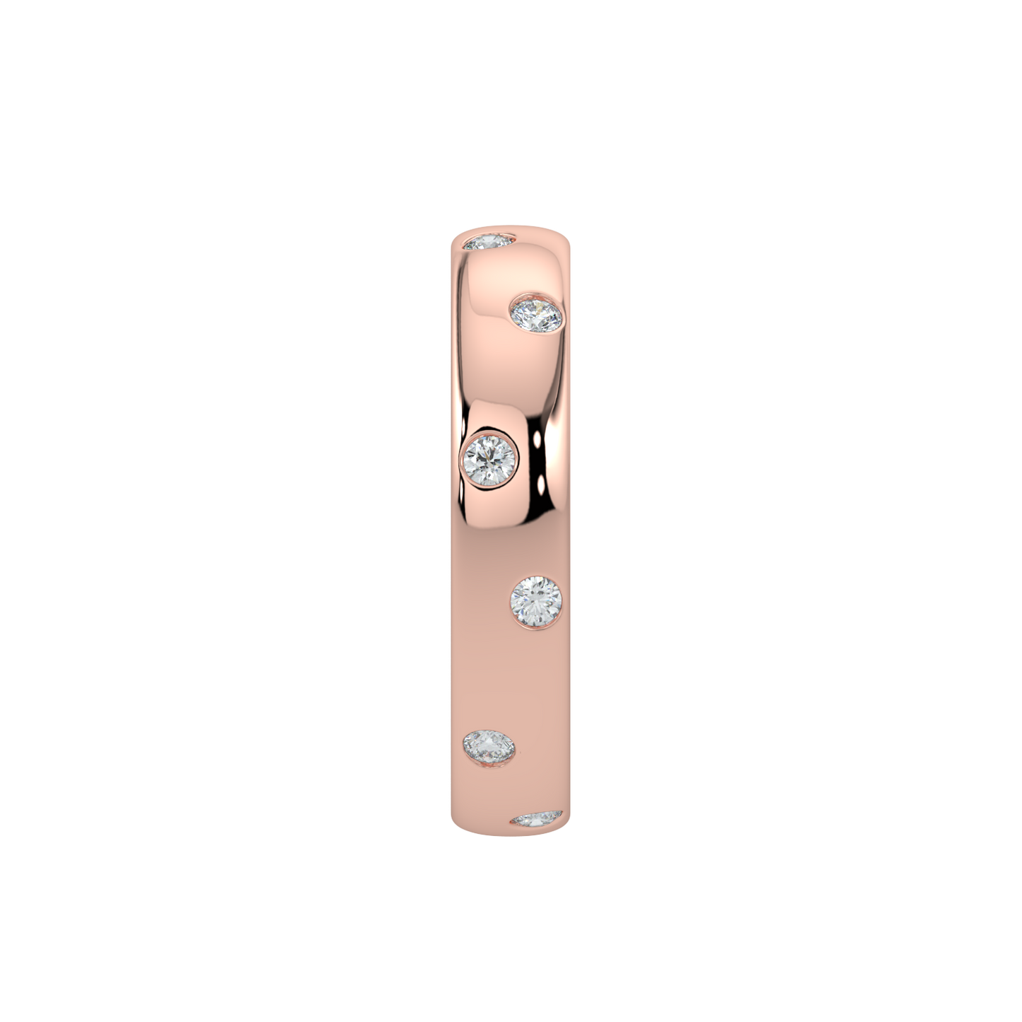 Bezel Set Diamond Band-Rose Gold