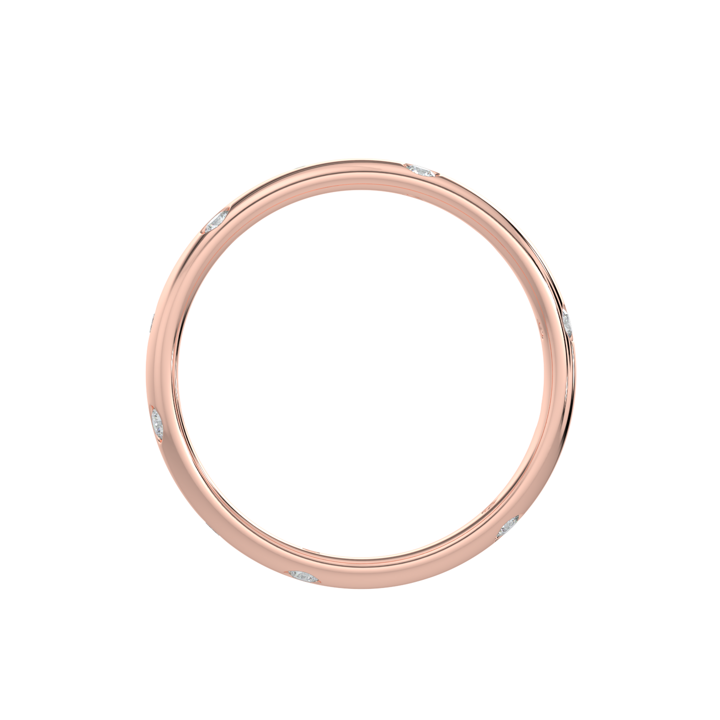 Bezel Set Diamond Band-Rose Gold