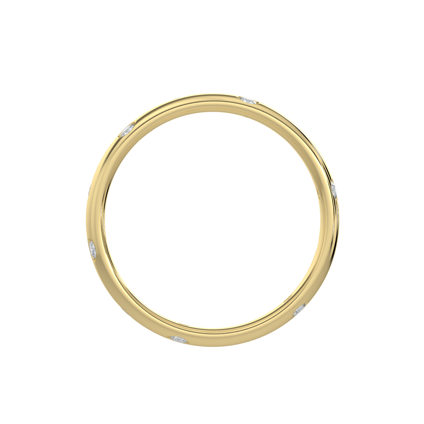 Bezel Set Diamond Band-Yellow Gold
