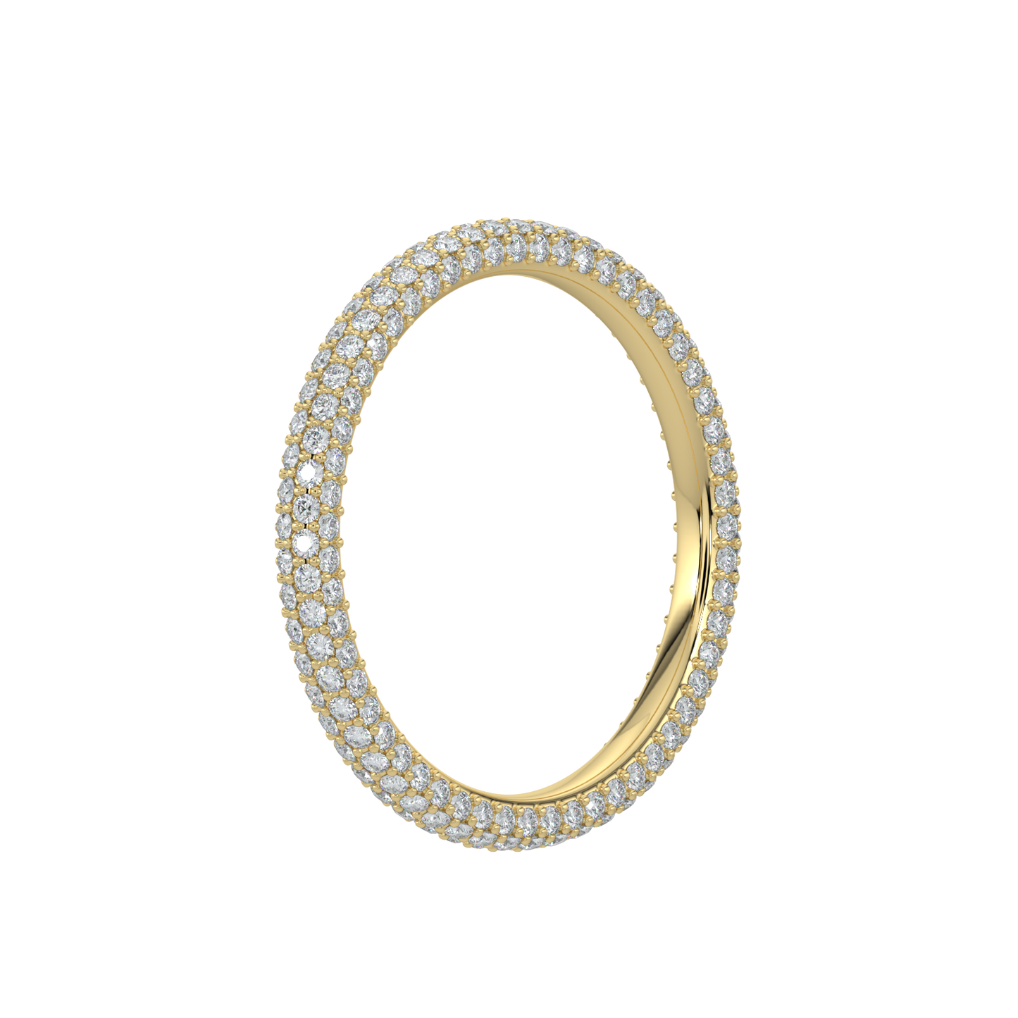 Twinkling Diamond Band-Yellow Gold