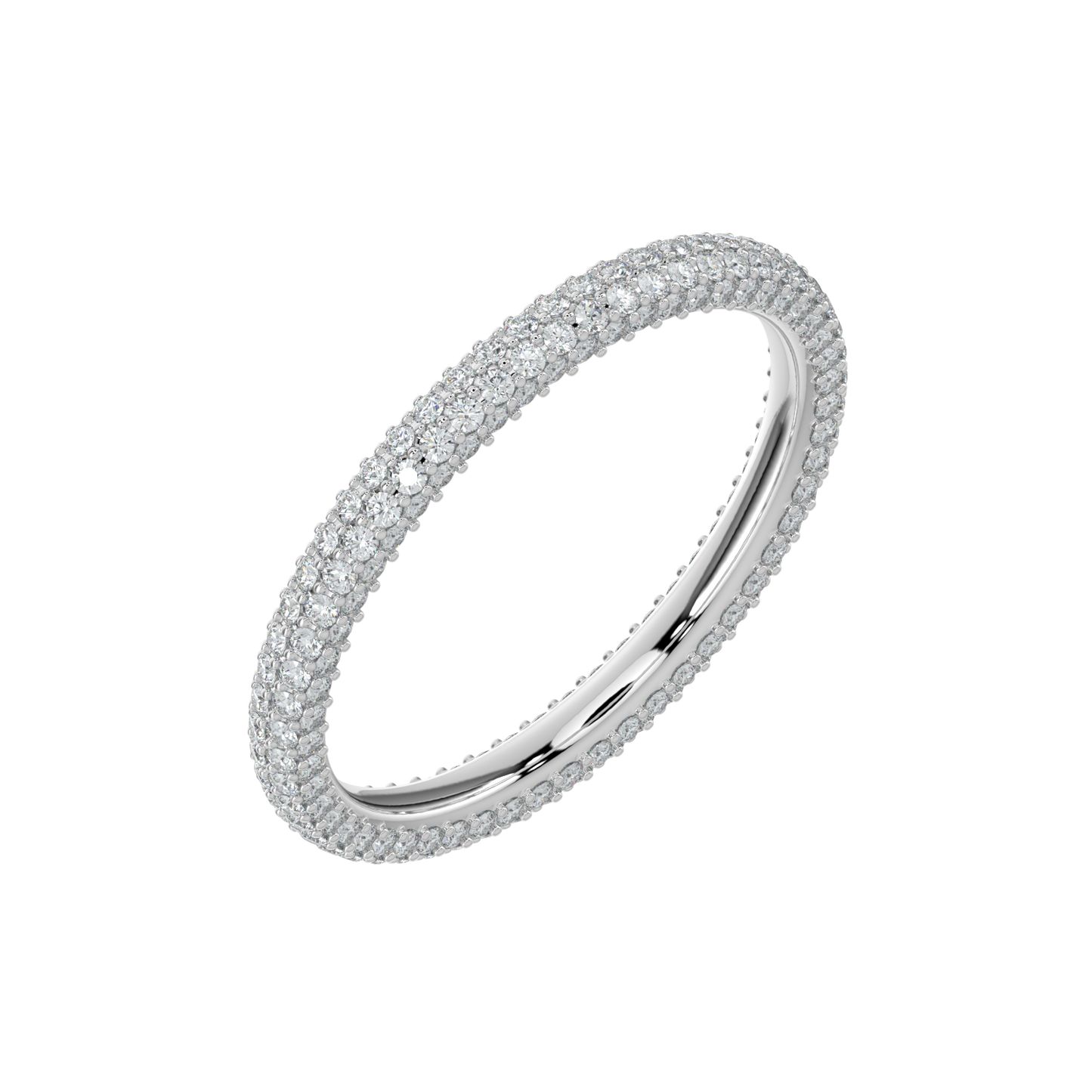 Twinkling Diamond Band-White Gold