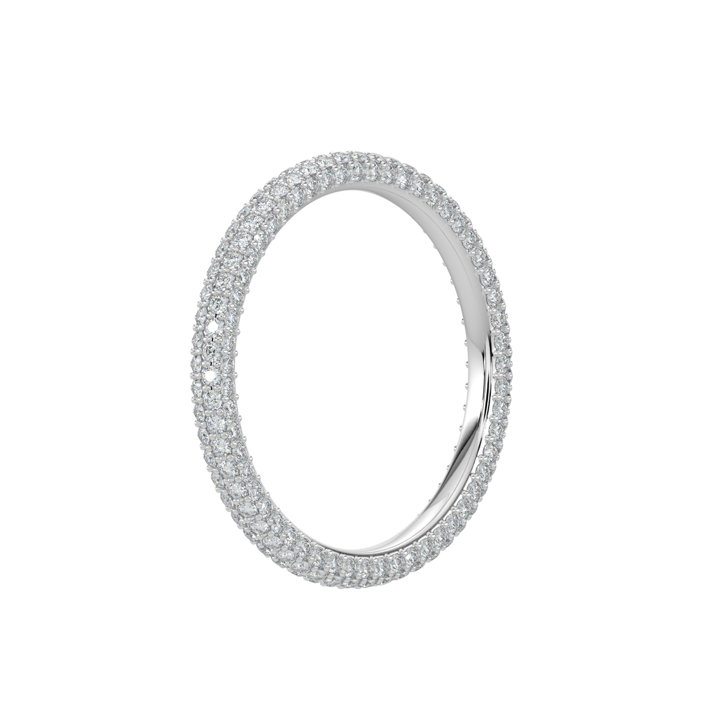 Twinkling Diamond Band-White Gold