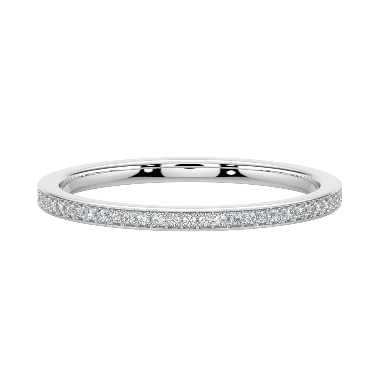Stackable Diamond Band-White Gold