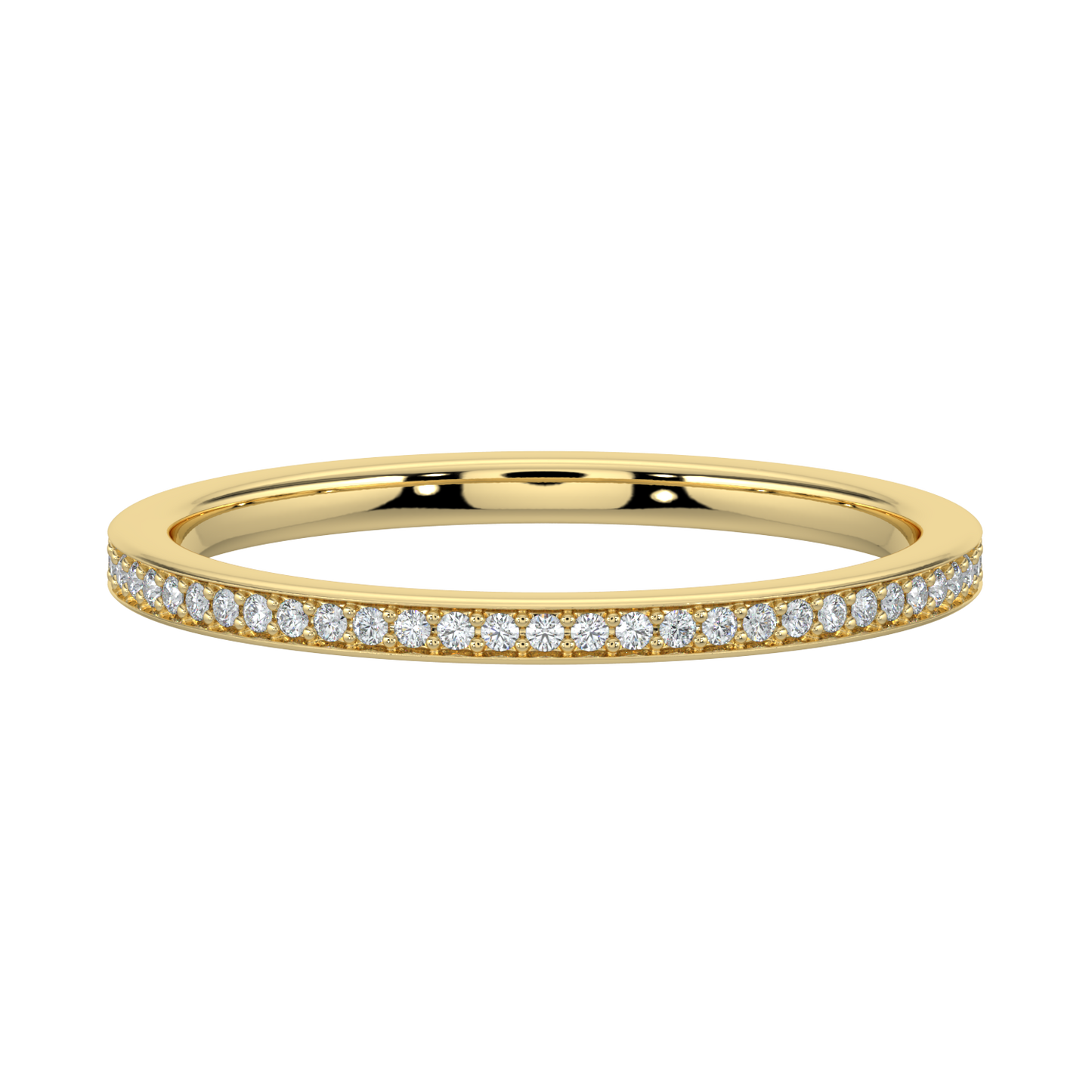 Stackable Diamond Band-Yellow Gold