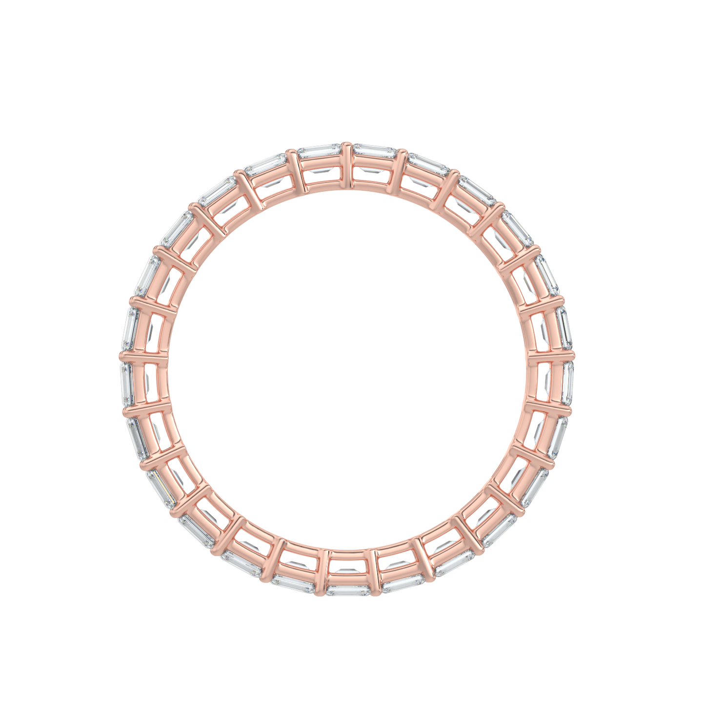 Emerald Diamond Band-Rose Gold