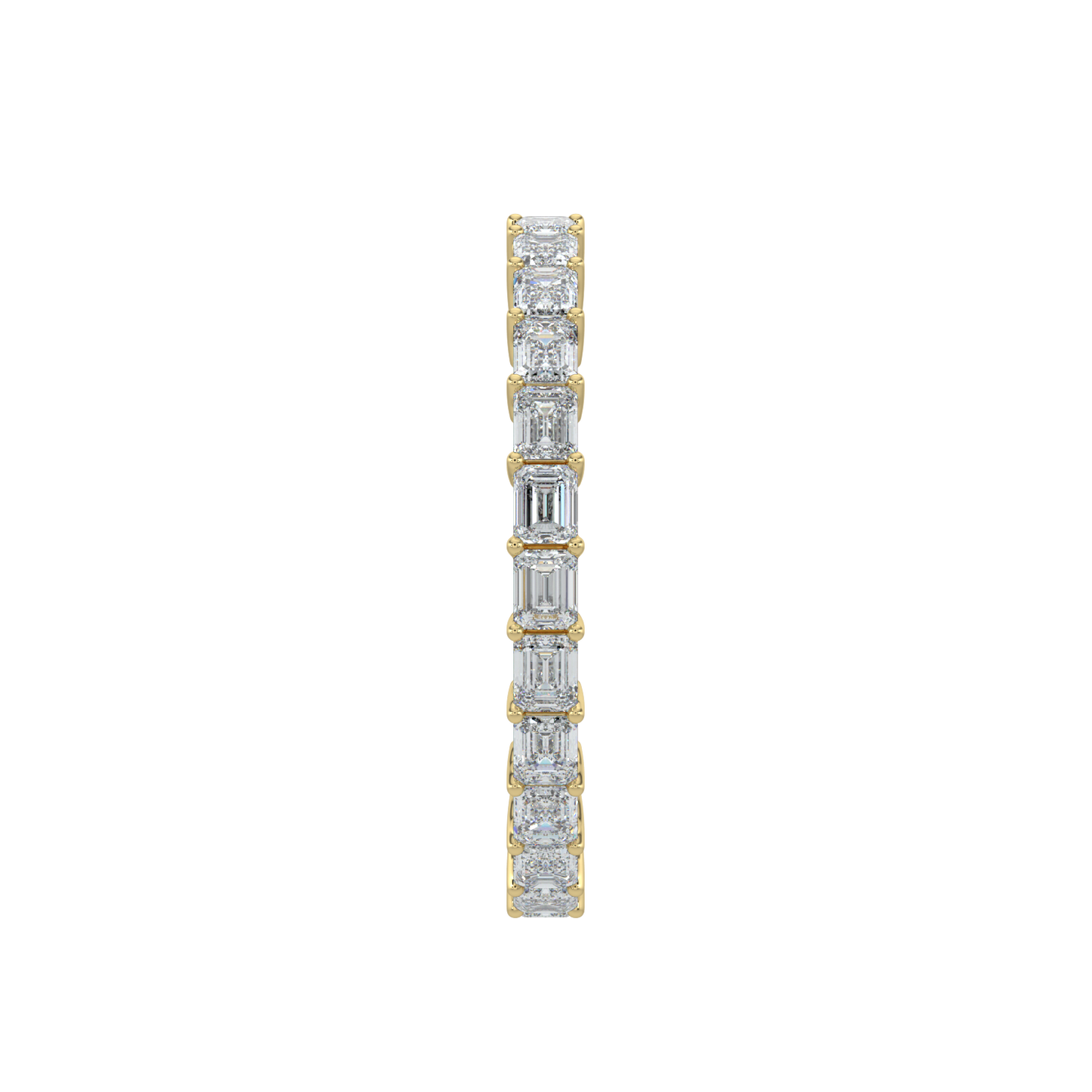 Emerald Diamond Band-Yellow Gold