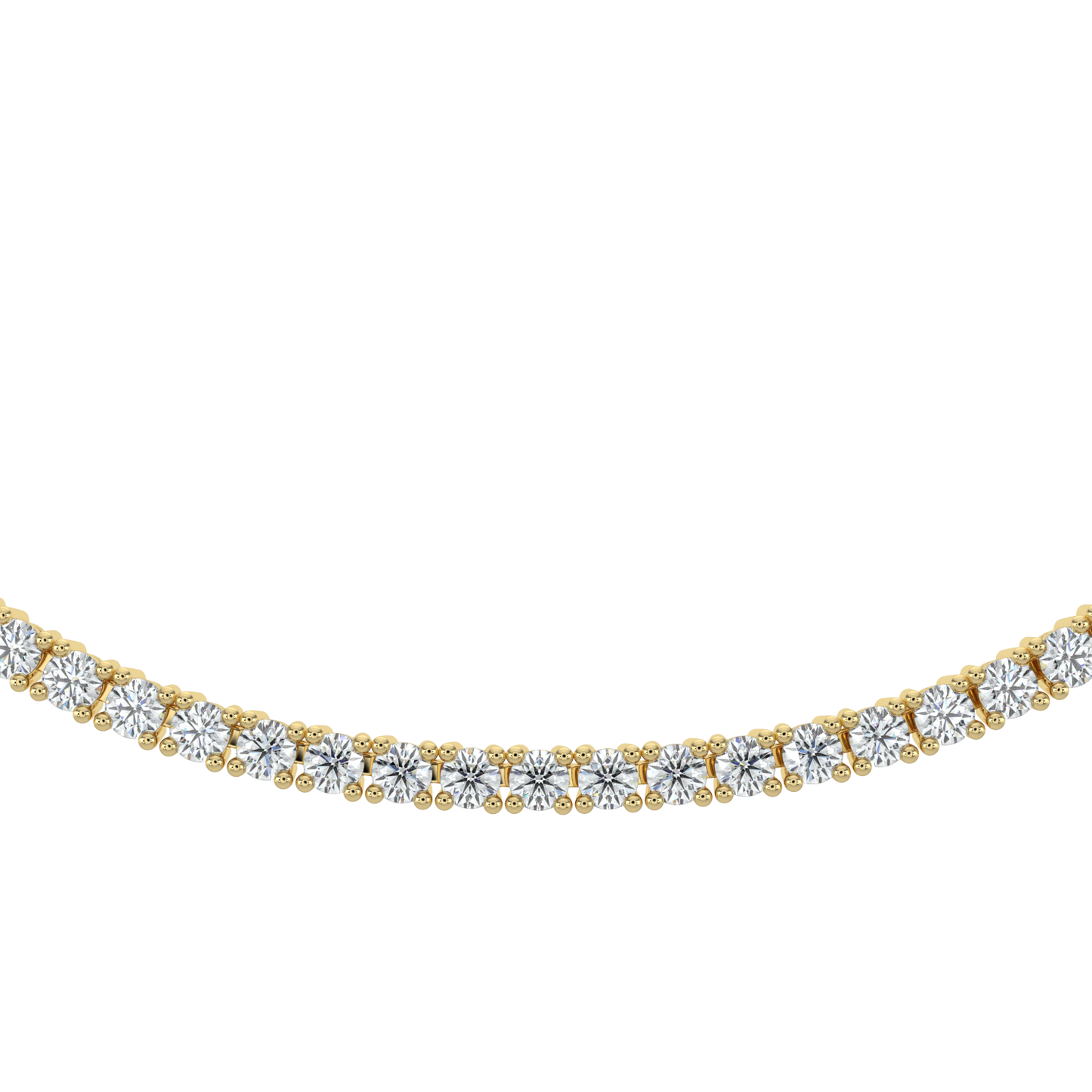 Radiant Diamond Tennis Necklace-Yellow Gold