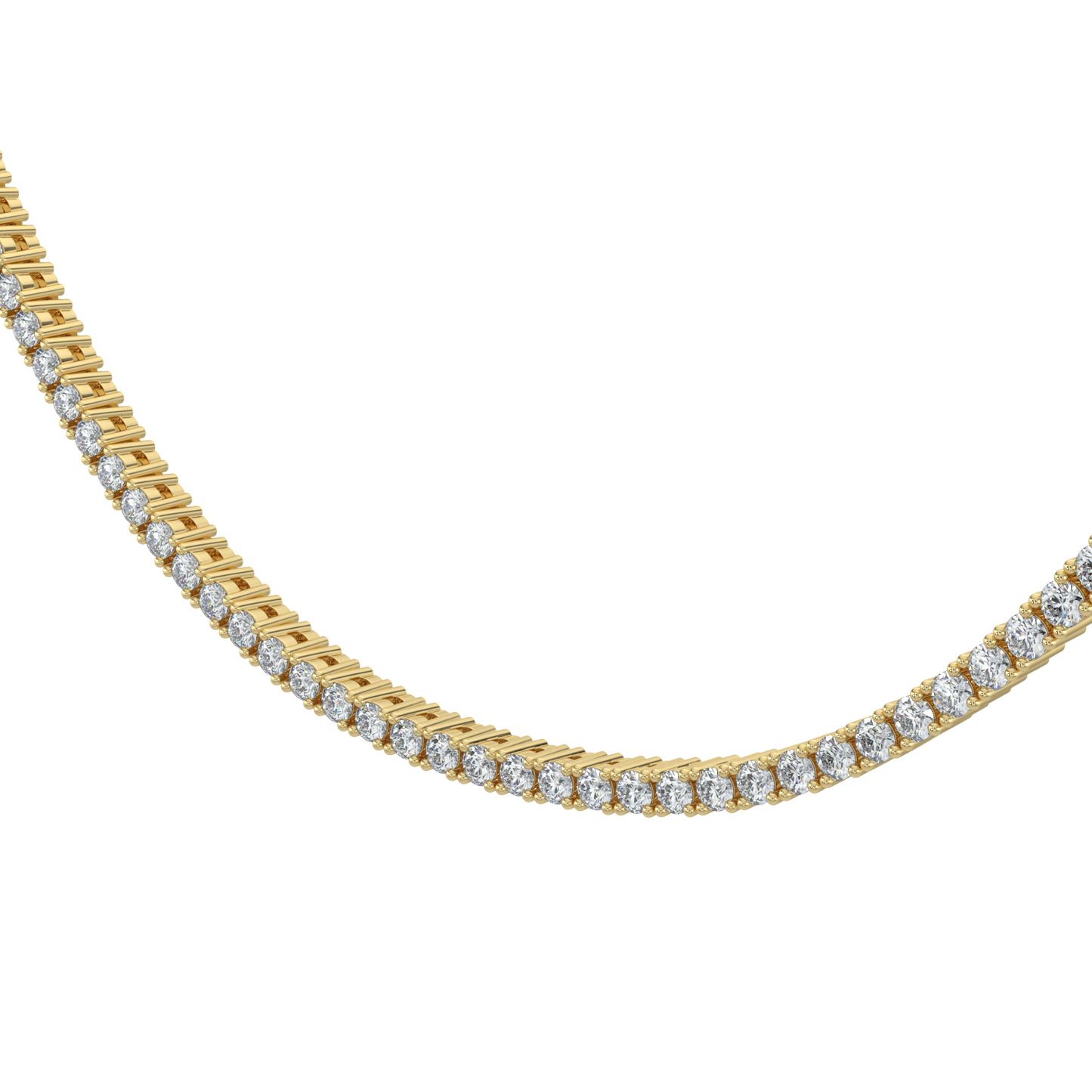 Radiant Diamond Tennis Necklace-Yellow Gold