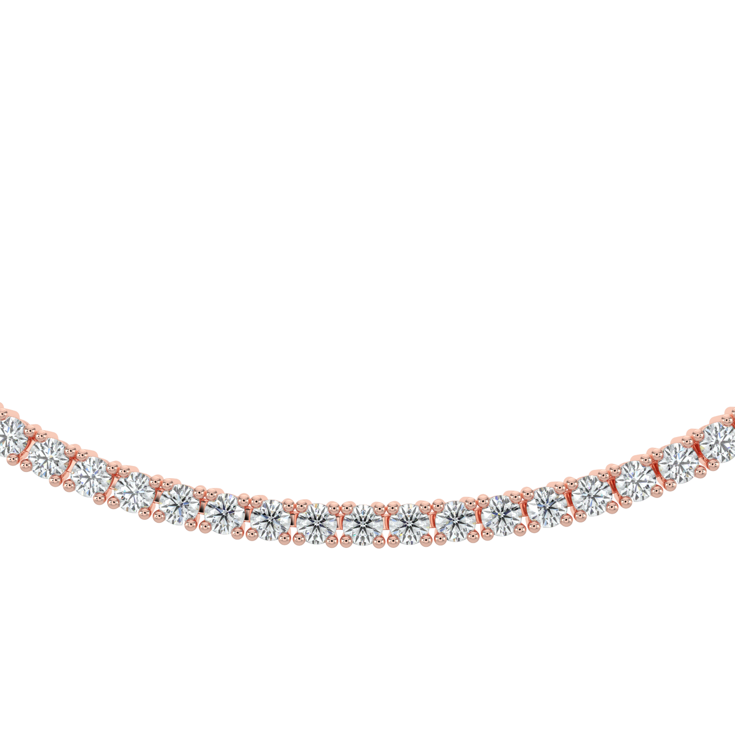 Radiant Diamond Tennis Necklace-Rose Gold