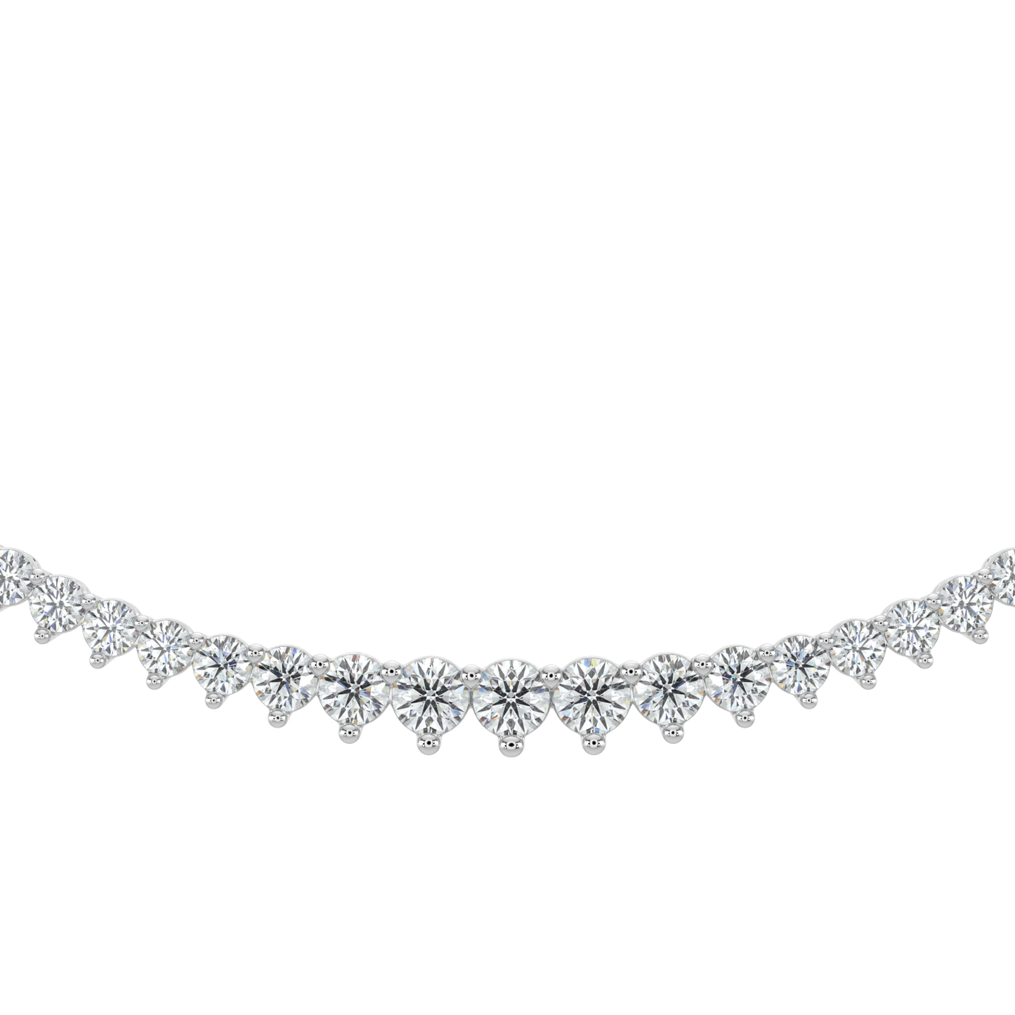 Sparkling Diamond Tennis Necklace-White Gold