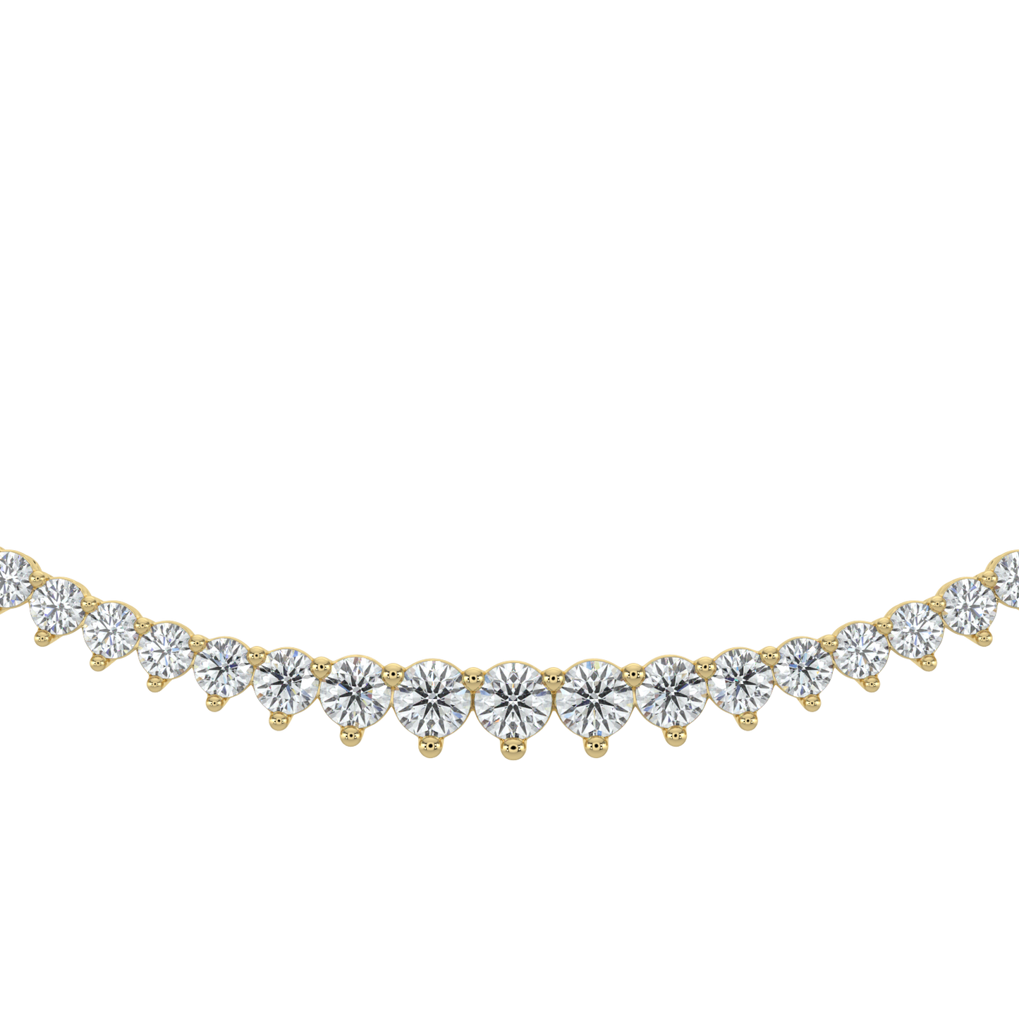 Sparkling Diamond Tennis Necklace-Yellow Gold