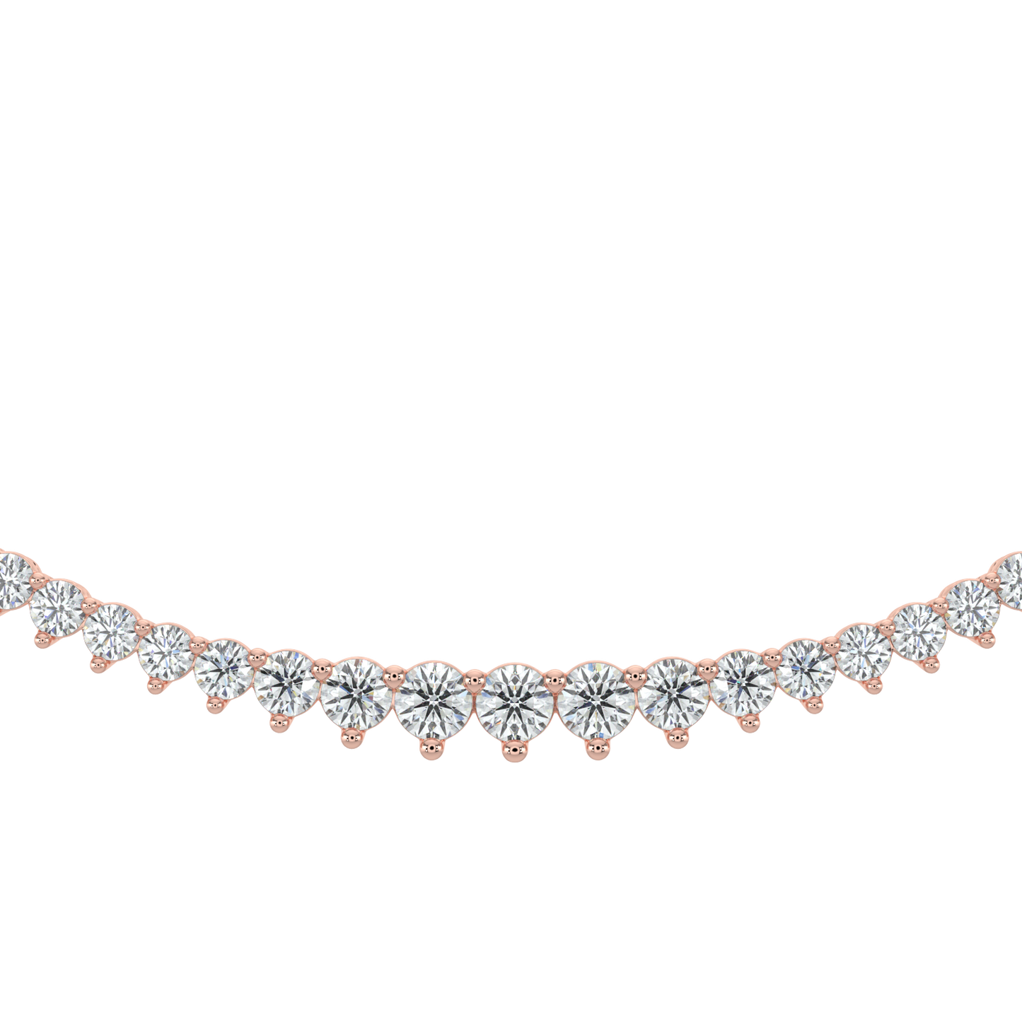 Sparkling Diamond Tennis Necklace-Rose Gold