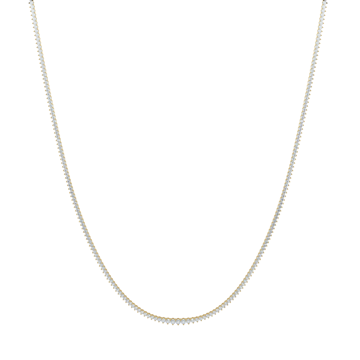 Sparkling Diamond Tennis Necklace-Yellow Gold