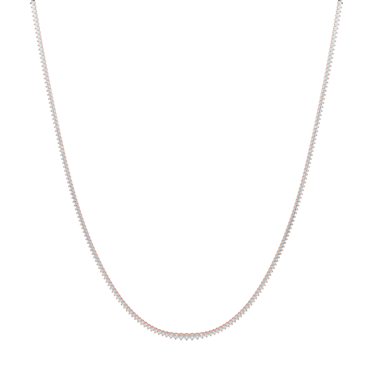Sparkling Diamond Tennis Necklace-Rose Gold