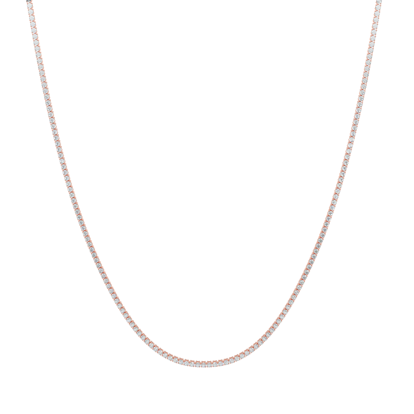 Cascade Diamond Tennis Necklace-Rose Gold