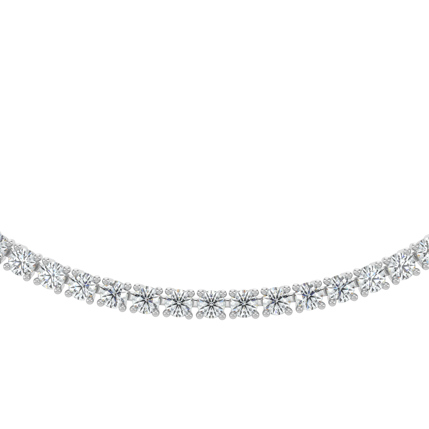 Cascade Diamond Tennis Necklace-White Gold
